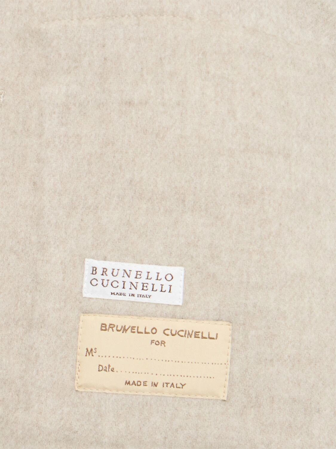BRUNELLO CUCINELLI Beige Wool/Cashmere Coat New & Authentic