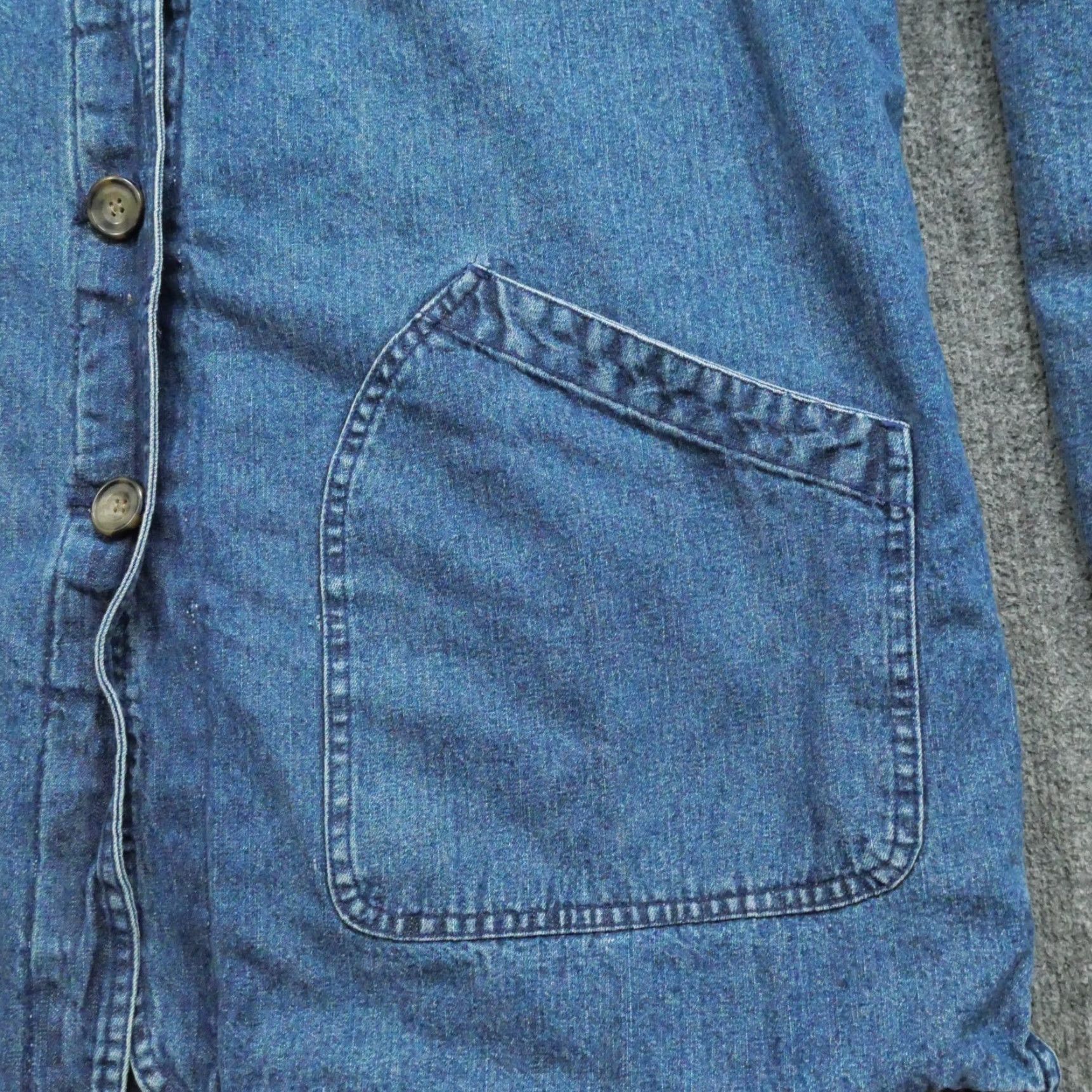 Faded Glory VINTAGE Chore Jacket Womens Large Blue Denim Lined Barn Coat 90s Y2K Faded Glory Jacket Ladies Size L / US 10 / IT 46 - 5 Thumbnail