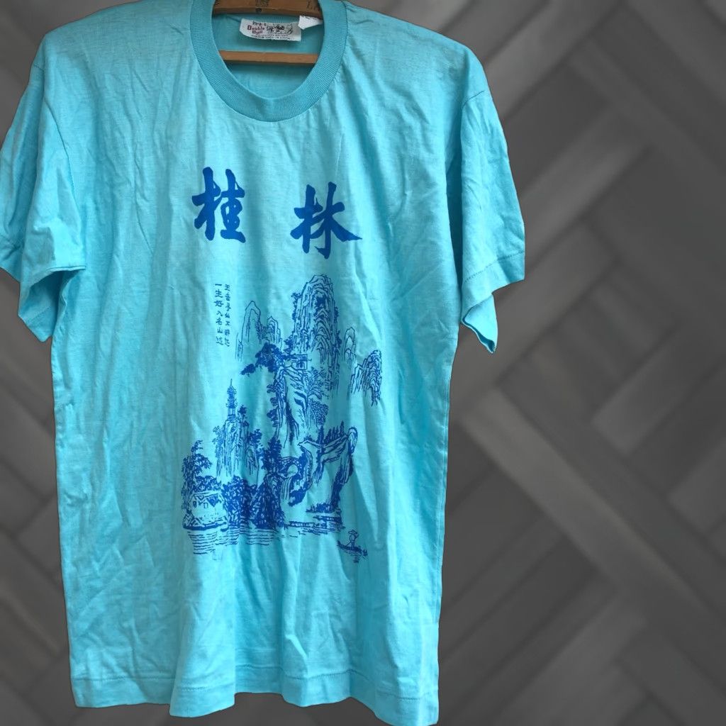 Doublet VINTAGE Double Bull Graphic Tee Polycotton T Shirt 80s 70s XL Men Blue Large Graphic Tee Mens XL Size US XL / EU 56 / 4 - 1 Thumbnail