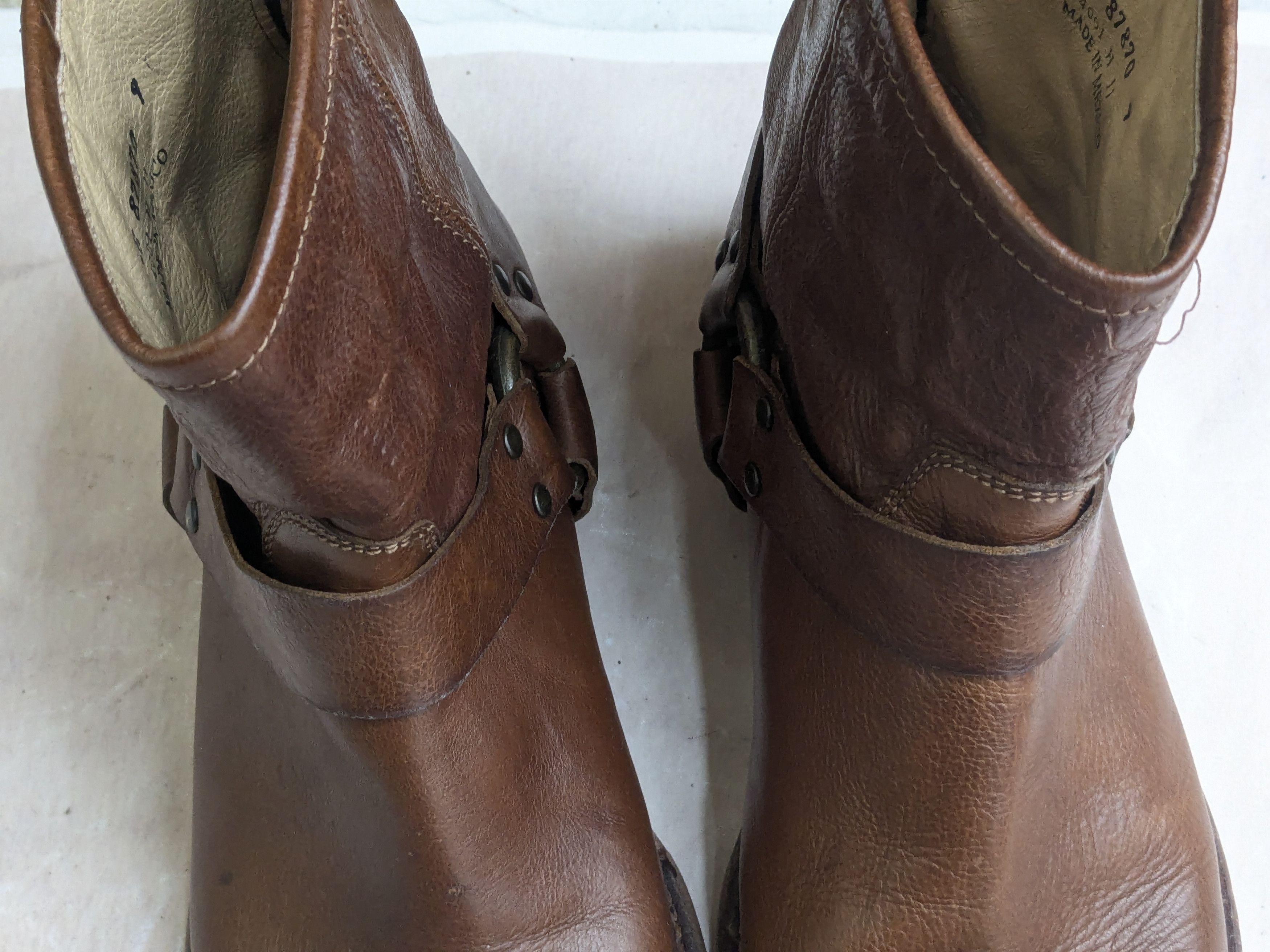 Frye Frye Harness Brown Leather 9.5 Leather Buckle Punk Size US 9.5 / EU 42-43 - 2 Thumbnail