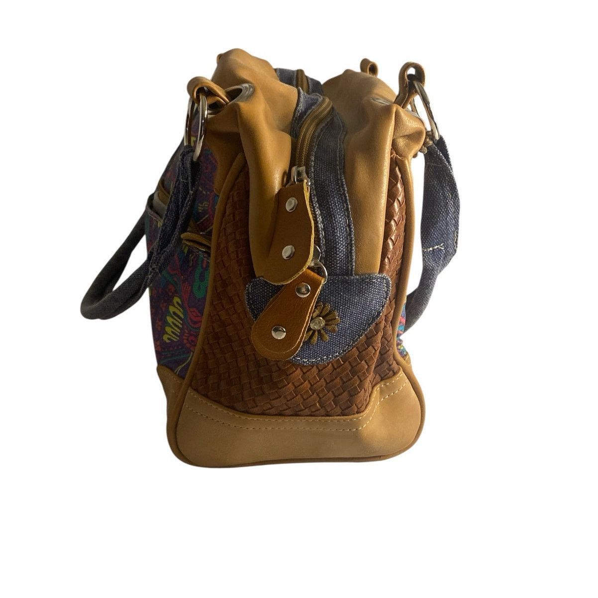 Other Boho Chic Multicolor Tapestry Handbag Falami Floral Accent Size ONE SIZE - 3 Thumbnail