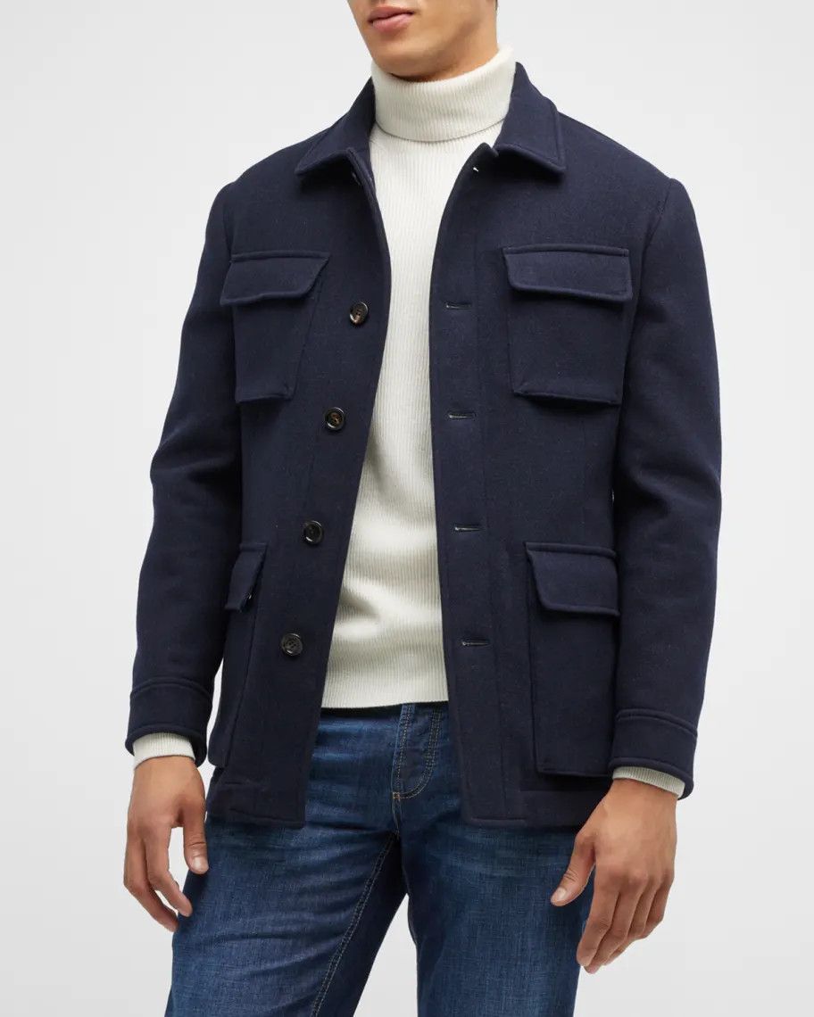 Brunello Cucinelli o1w1db10125 Jacket in Blue Size US S / EU 44-46 / 1 - 5 Thumbnail