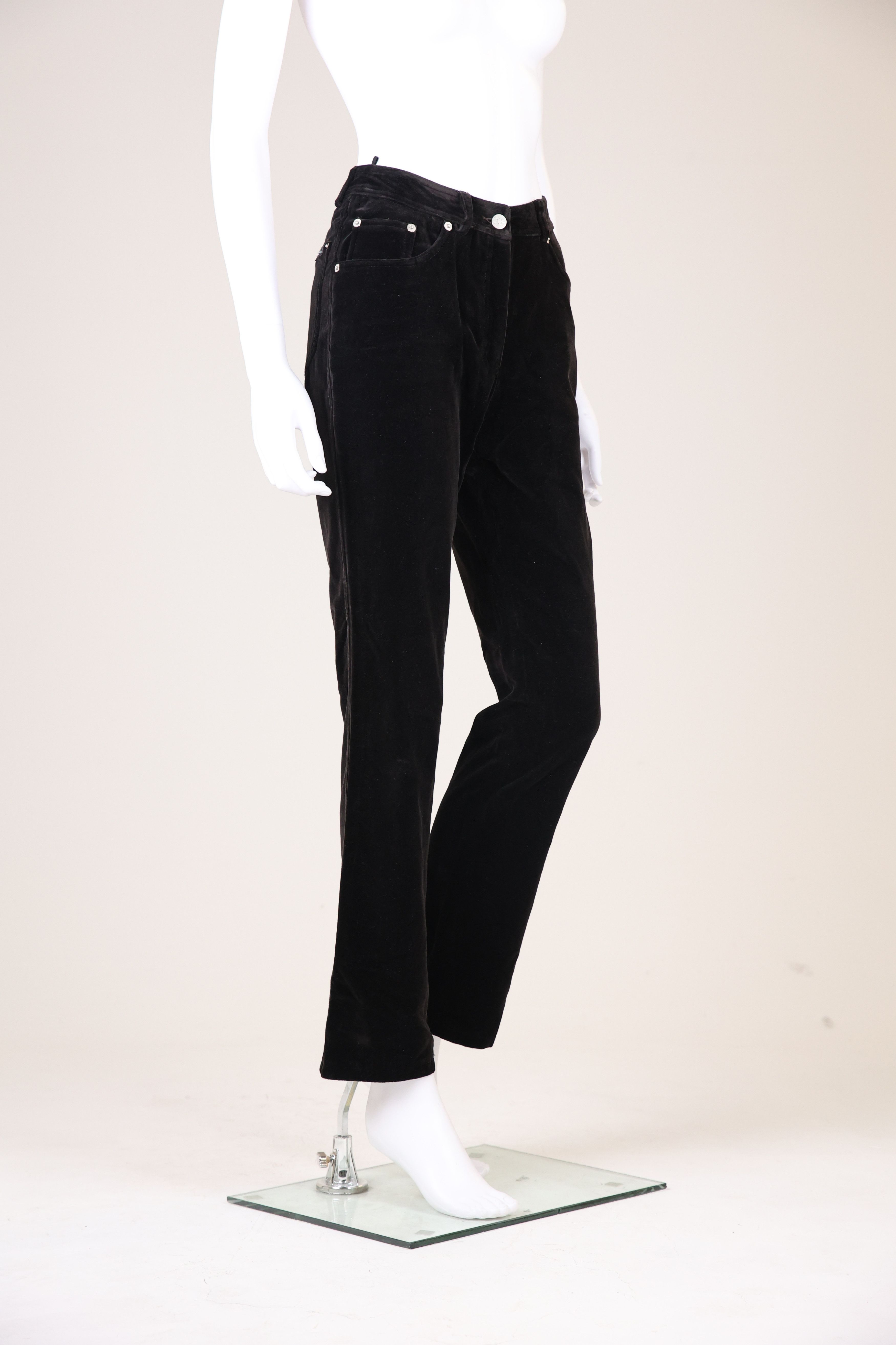 Gucci × Tom Ford F/W 1995 Bootcut Brown Velvet Pants Size 27" / US 4 / IT 40 - 2 Thumbnail