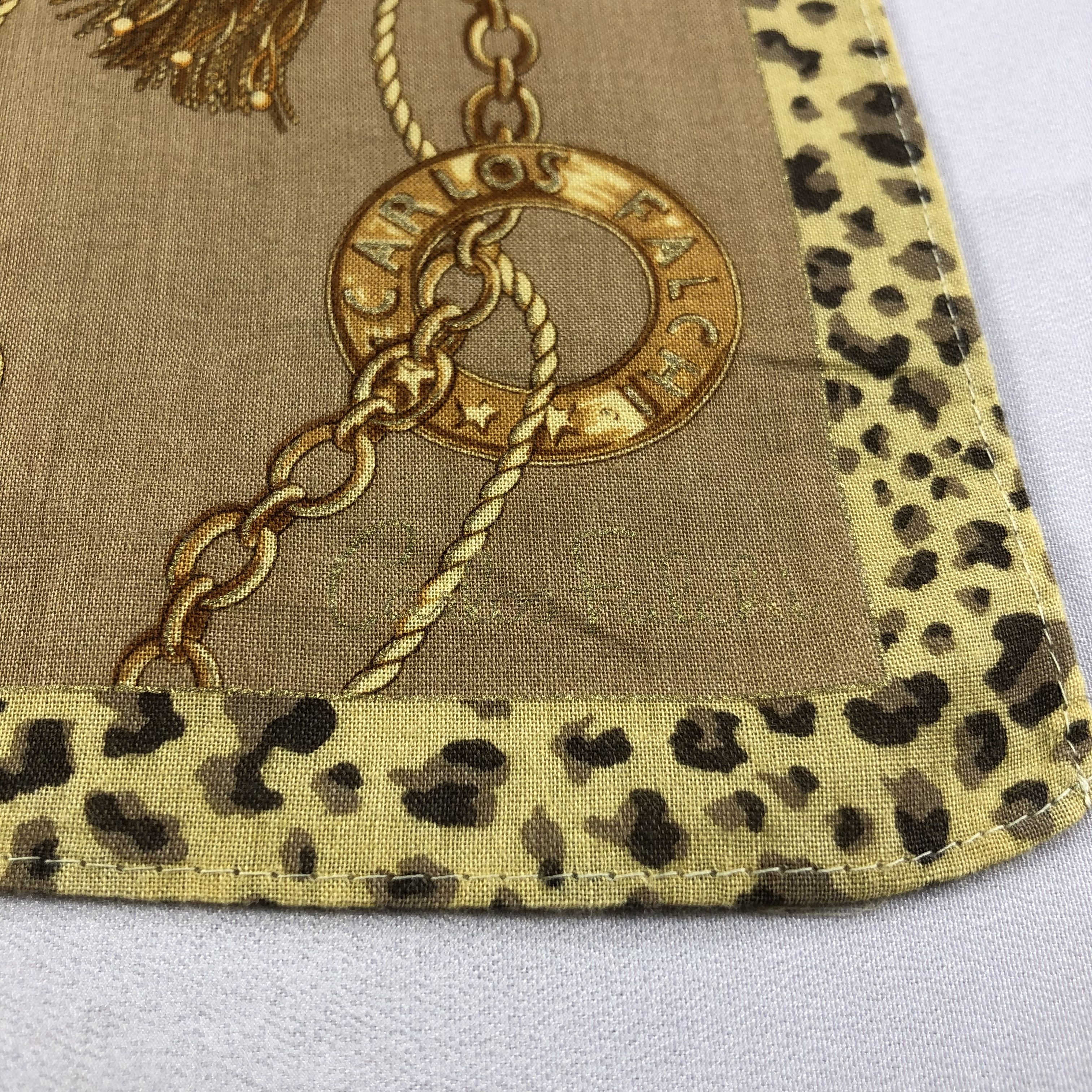 Vintage Carlos Falchi Gold Chains Handkerchief Bandana H1877 Size ONE SIZE - 4 Thumbnail