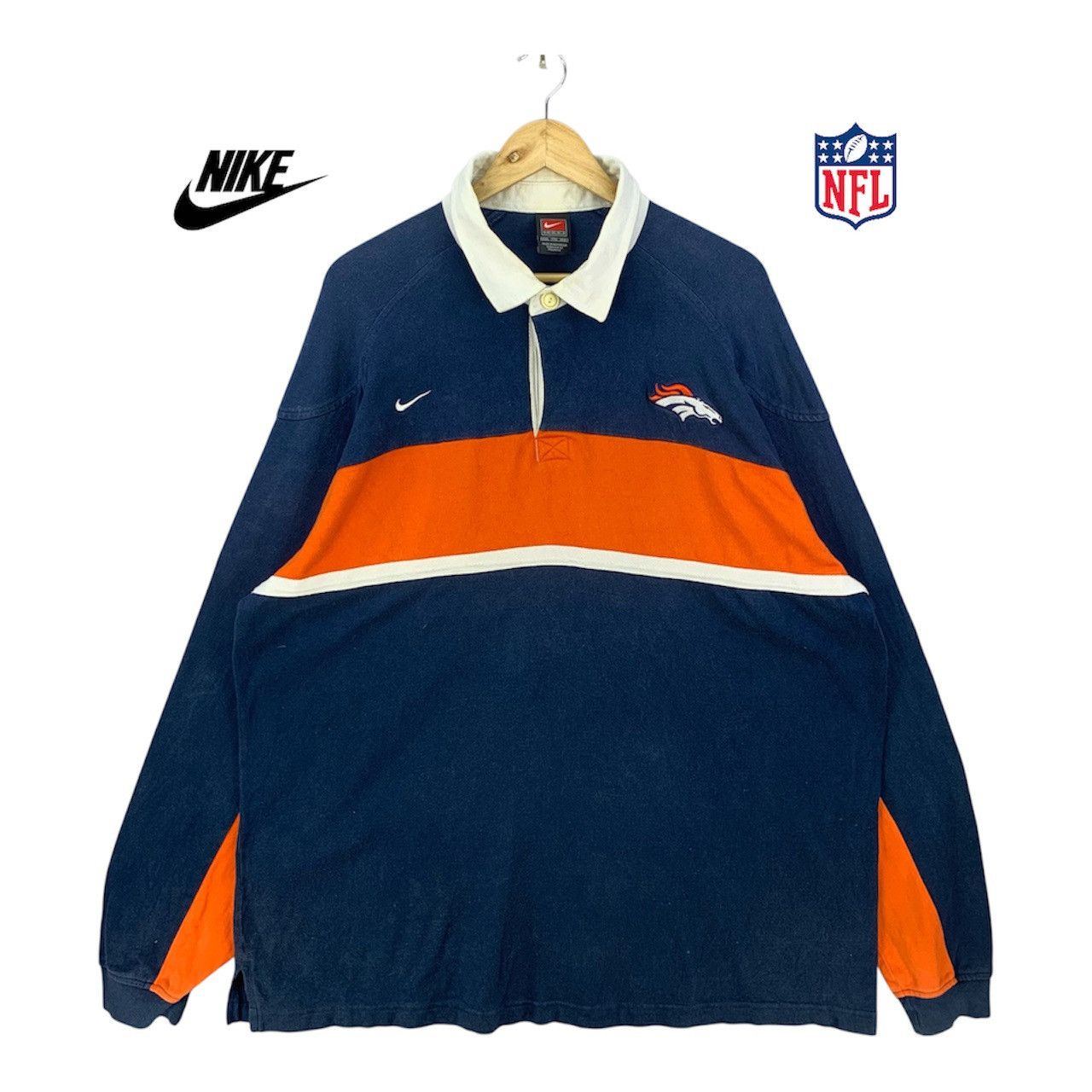 Nike Vintage Y2K Nike NFL Denver Broncos Long Sleeve Polo Shirt Size US XXL / EU 58 / 5 - 1 Thumbnail