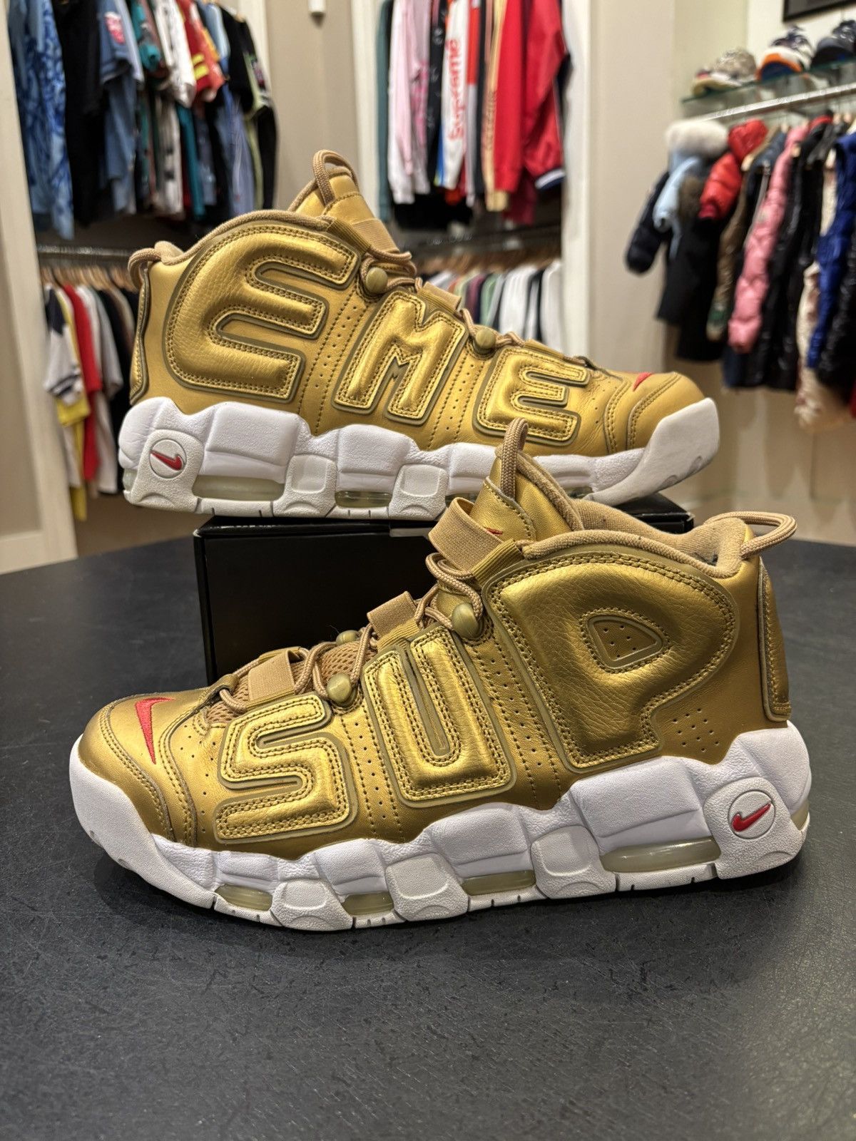 Sneakers Gold Uptempo Nike X Supreme More Uptempo Gold