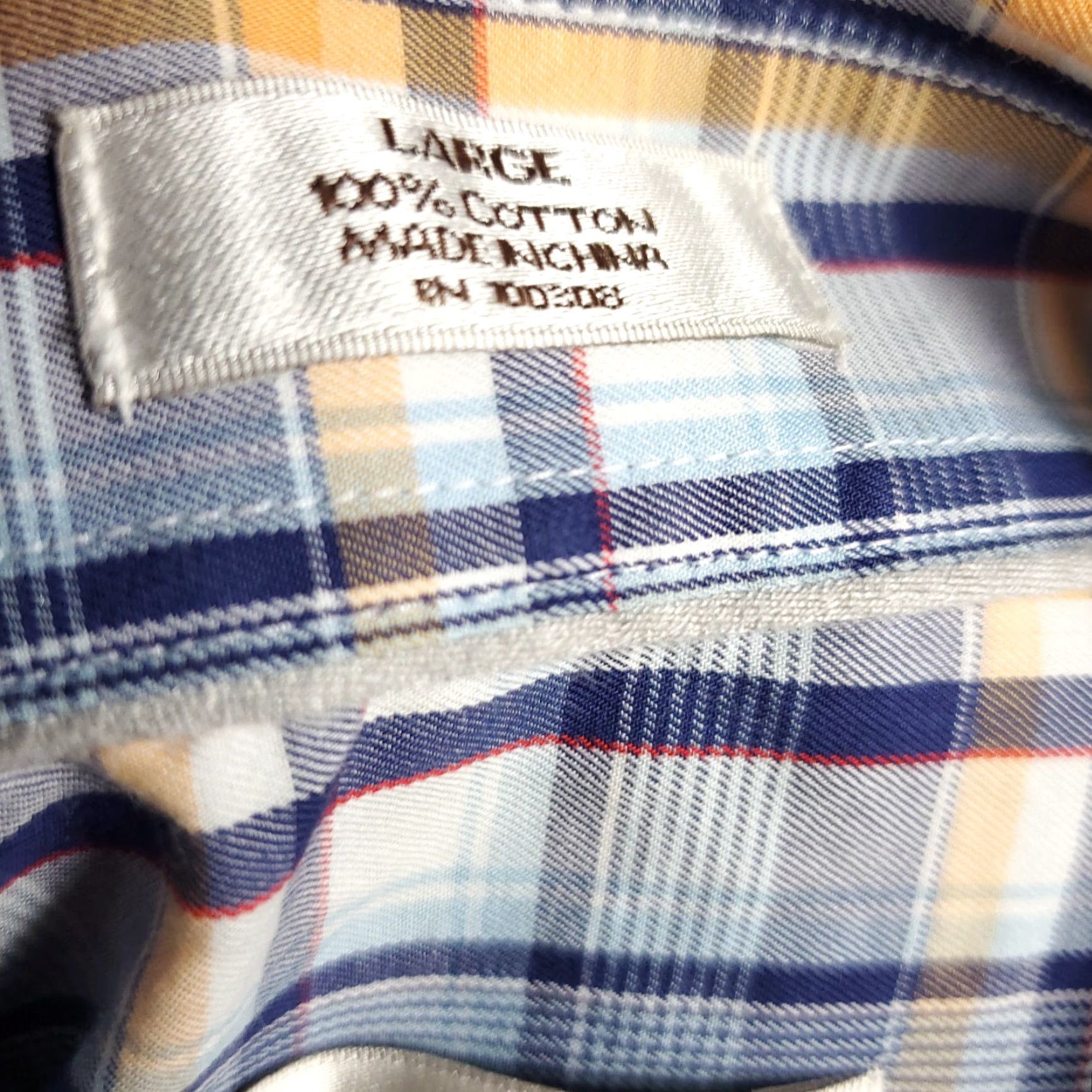 Peter Millar Peter Millar Shirt Mens Large Blue Plaid Short Sleeve Button-Up Casual Pure Cotton Size US L / EU 52-54 / 3 - 6 Thumbnail