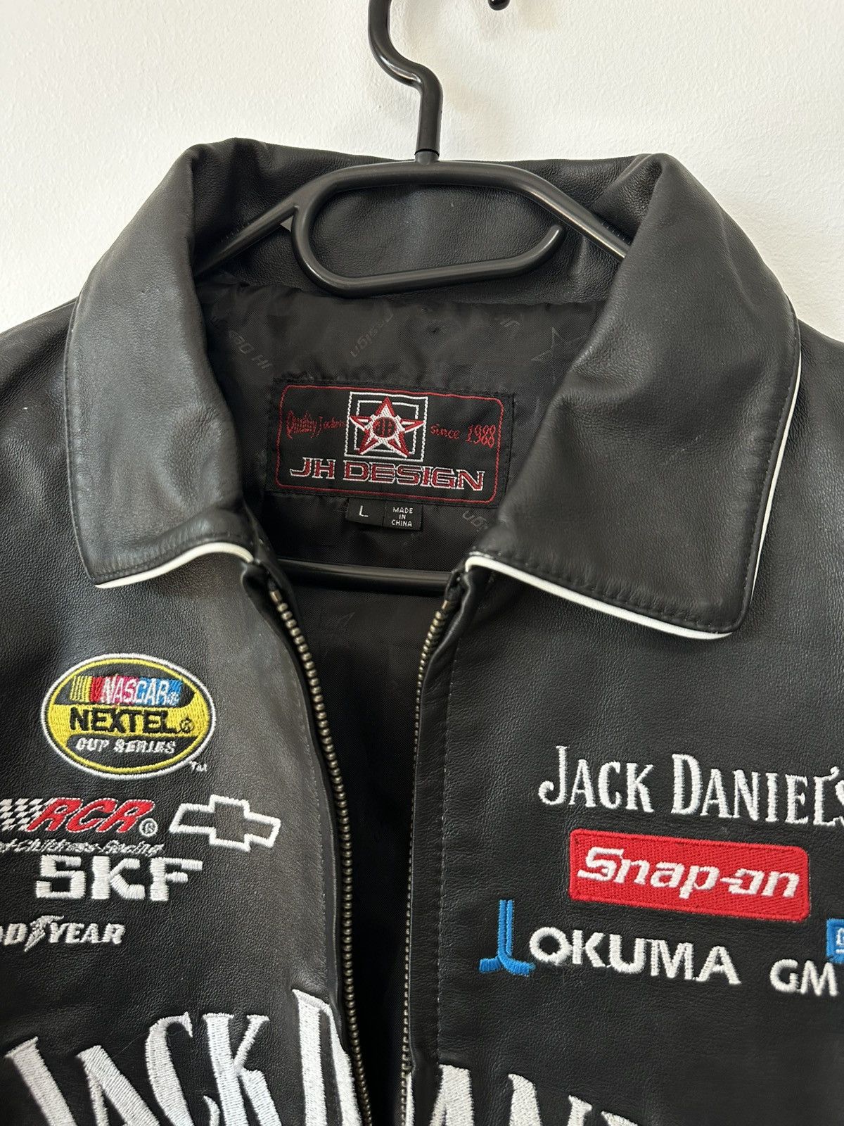 Other Leather Vintage 90s Jack Daniels Racing Jacket Size L / US 10 / IT 46 - 4 Thumbnail