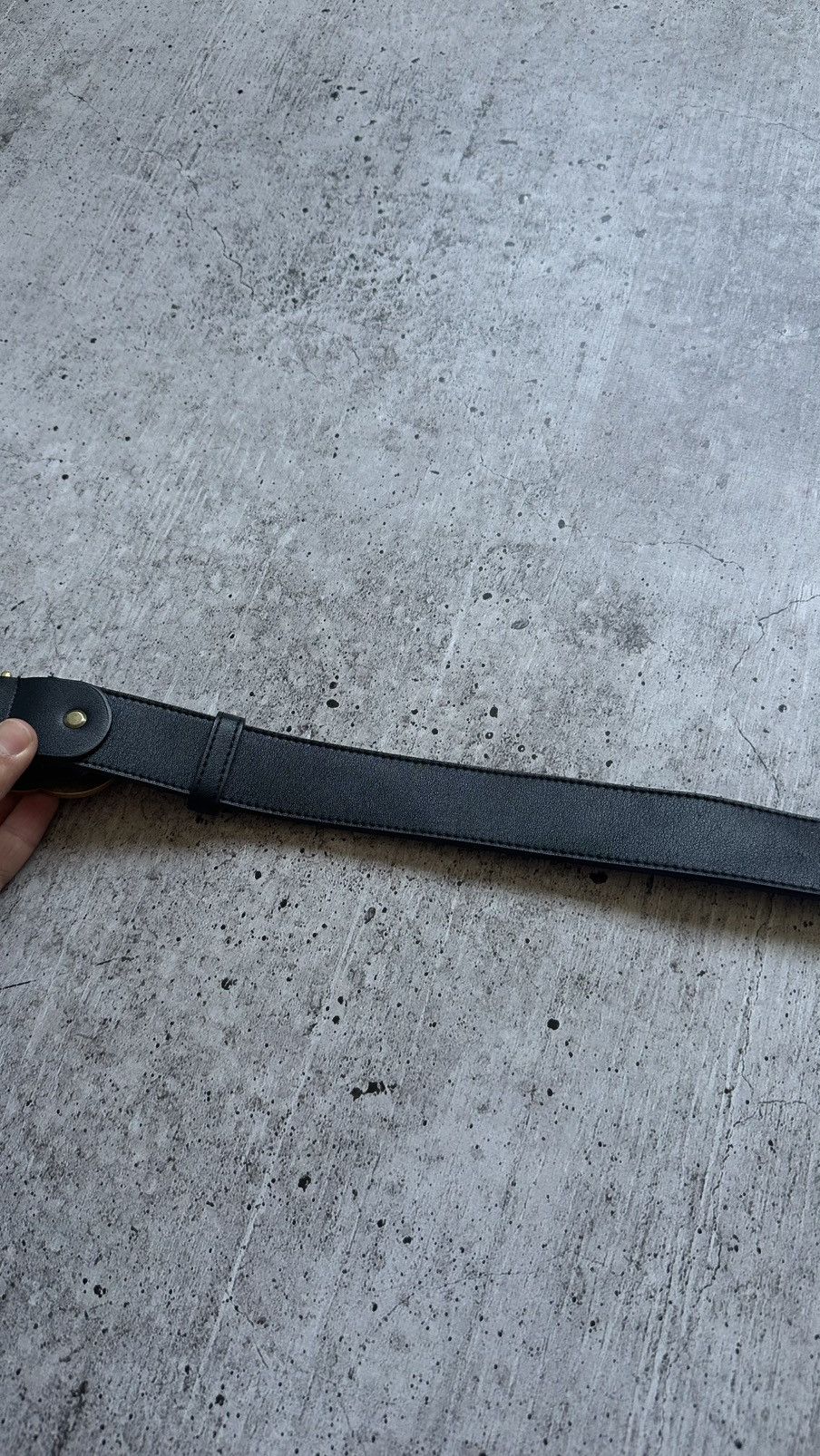 Gucci Vintage Gucci Double G Black Leather Belt Size ONE SIZE - 14 Thumbnail