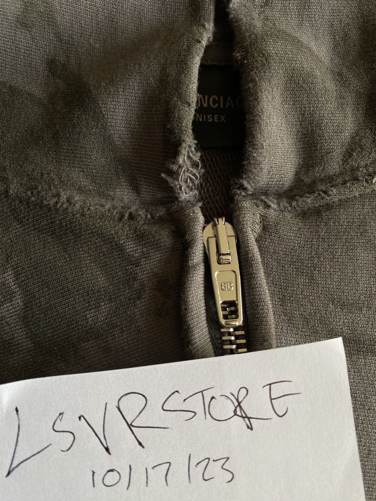 Balenciaga BALENCIAGA Destroyed Mud Gaffer Zip Hoodie Grey Medium Size US M / EU 48-50 / 2 - 5 Thumbnail