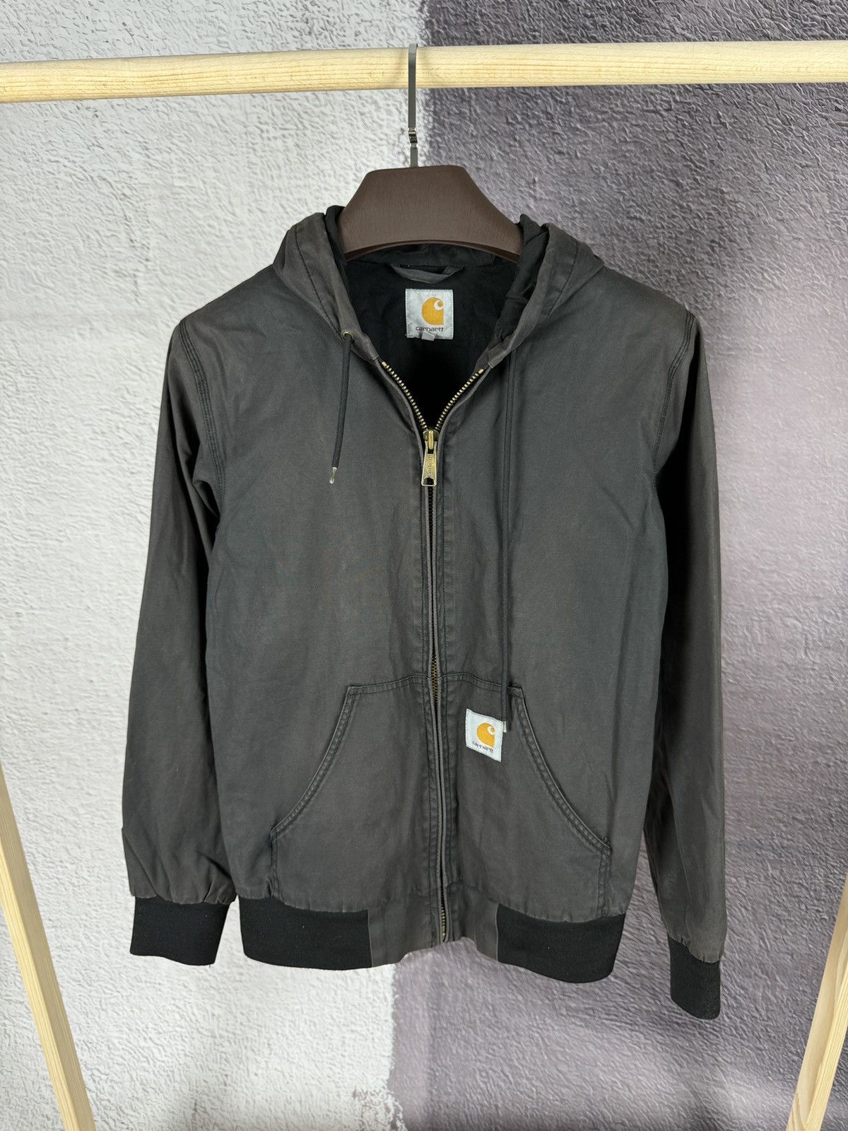 Image of Carhartt Vintage Active Jacket Black Sun Faded, Men's (Size XS)