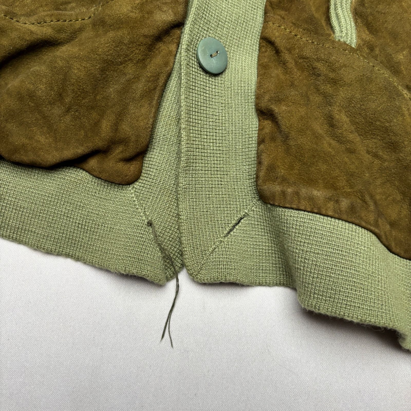 Vintage Vintage 40s 50s Wool Knit Suede Cardigan Sweater Ricky M Size US M / EU 48-50 / 2 - 11 Thumbnail