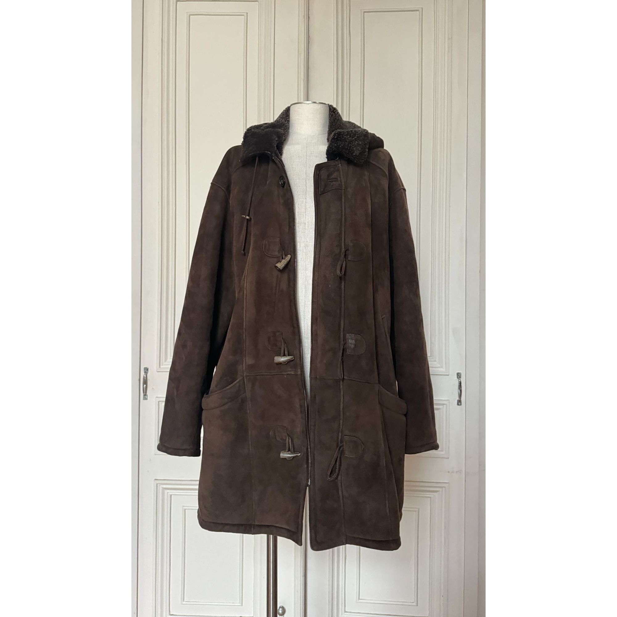 Yves Saint Laurent Brown Suede Shearling Coat Size US M / EU 48-50 / 2 - 2 Thumbnail