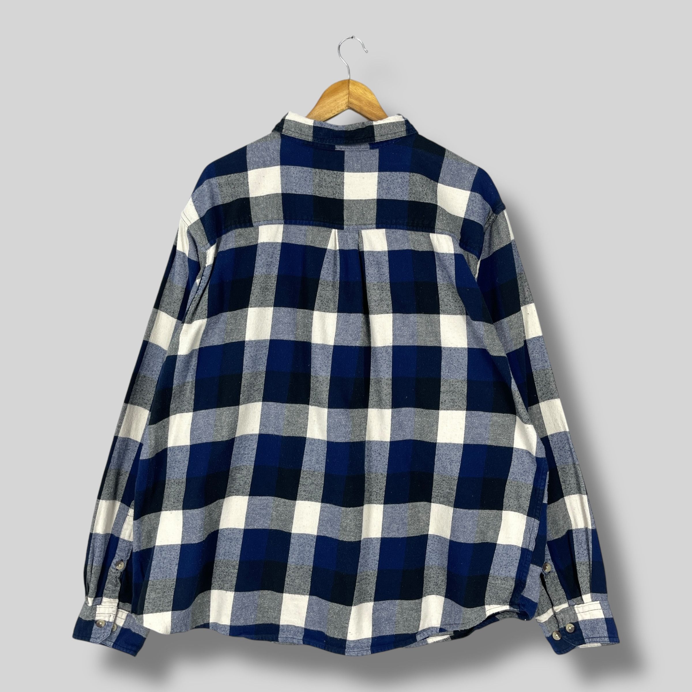 Woolrich Woolen Mills Vintage Y2K WOOLRICH Checkered Blue/Black Flannel Shirt Size US XXL / EU 58 / 5 - 8 Thumbnail