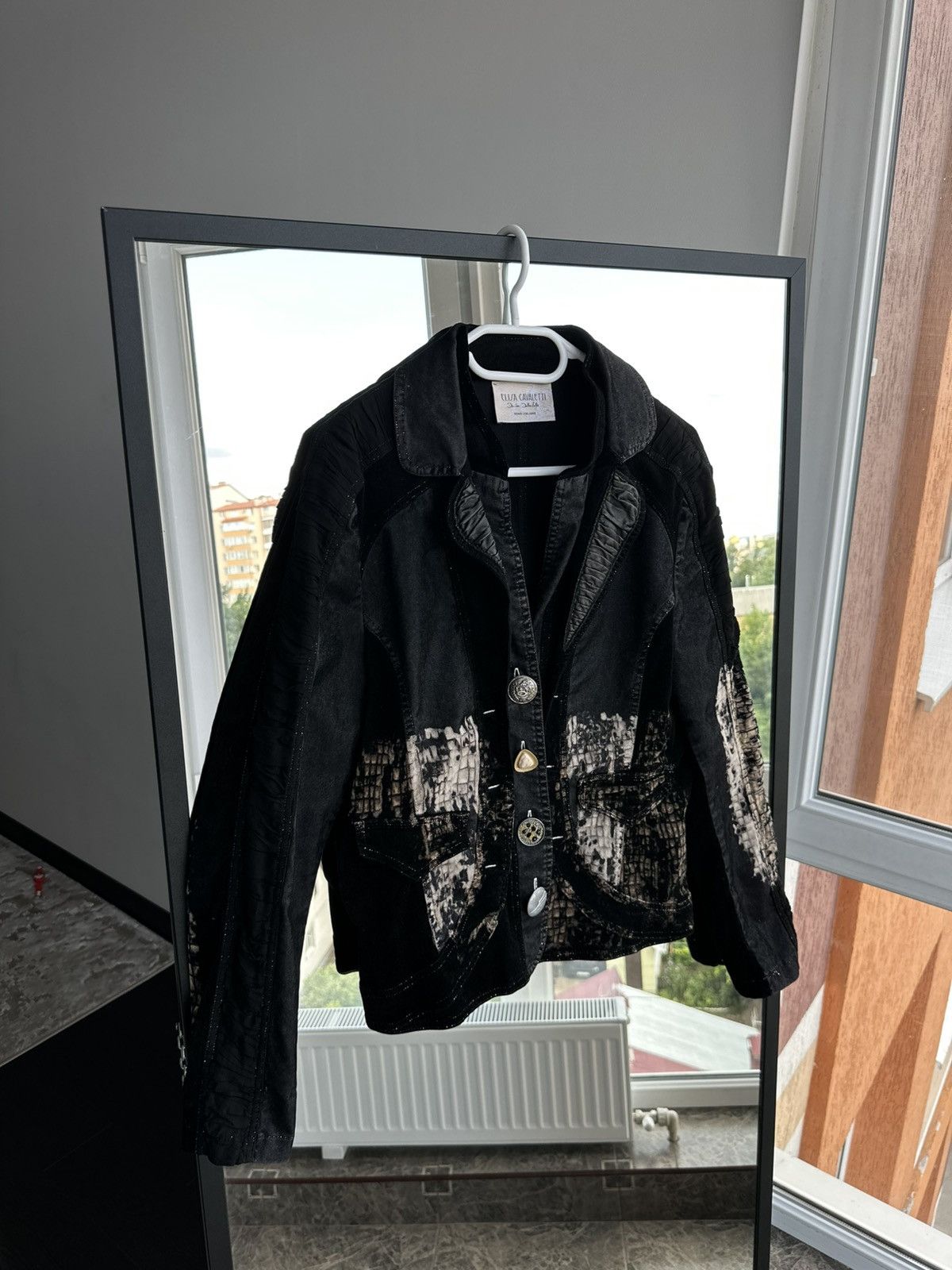 Vintage Elisa Cavaletti Black Artistic Button Blazer Jacket Size M / US 6-8 / IT 42-44 - 1 Thumbnail