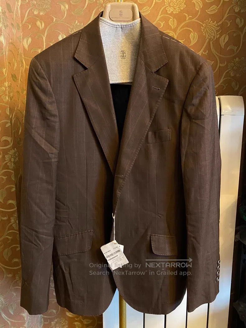 Brunello Cucinelli Brunello Cucinelli Single-breasted suit, wool, linen, and Size 50L - 1 Thumbnail