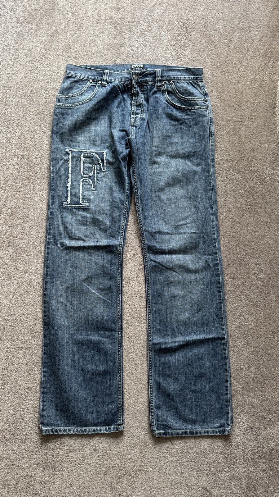 Gianfranco Ferre Ferre Mudwash Distressed Straight Jeans LGB Ifsixwasnine y2k Size US 34 / EU 50 - 2 Thumbnail