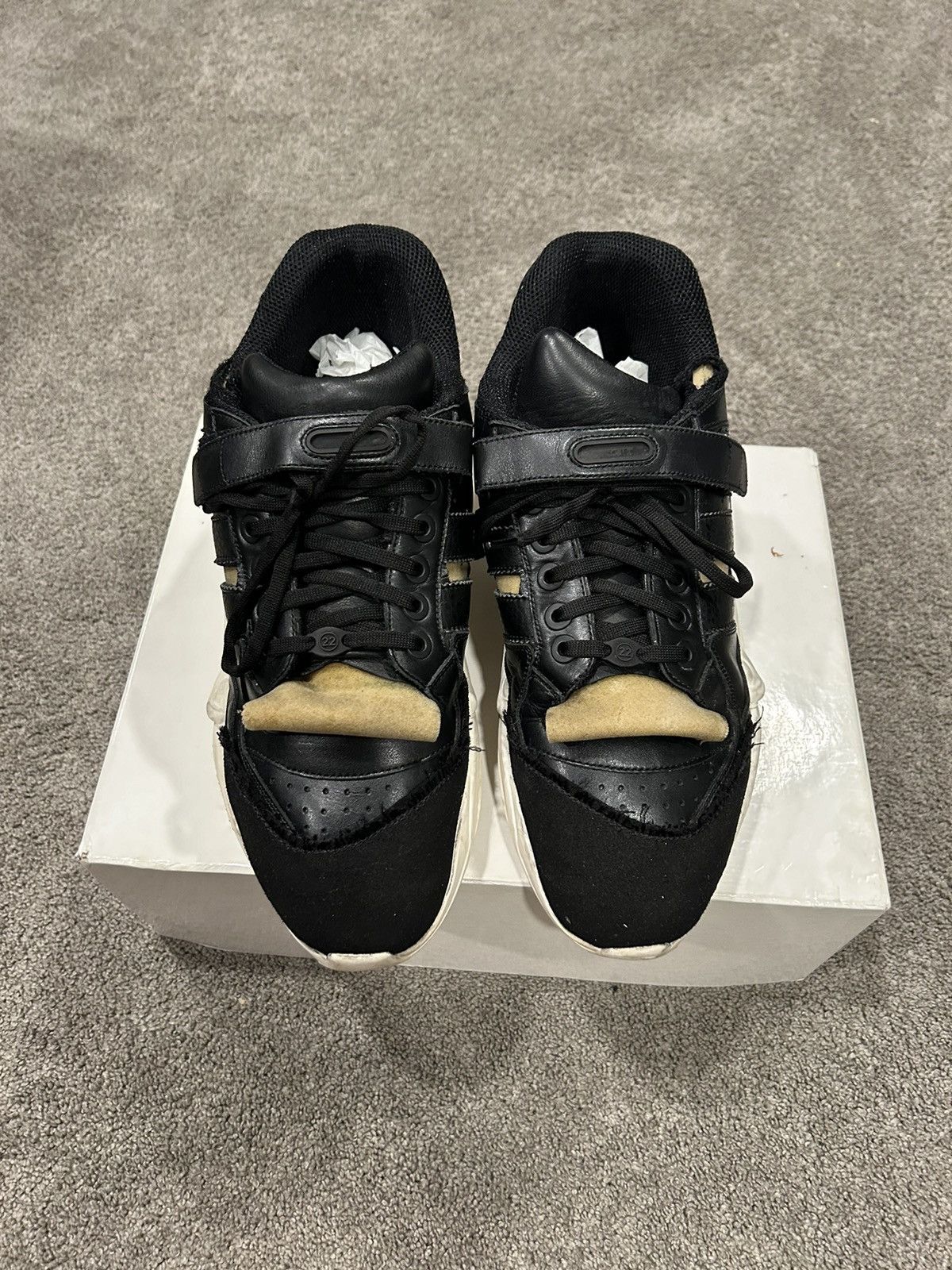 Maison Margiela Maison Margiela Retro Fit Artisanal Sneakers Black White Size US 13 / EU 46 - 3 Thumbnail