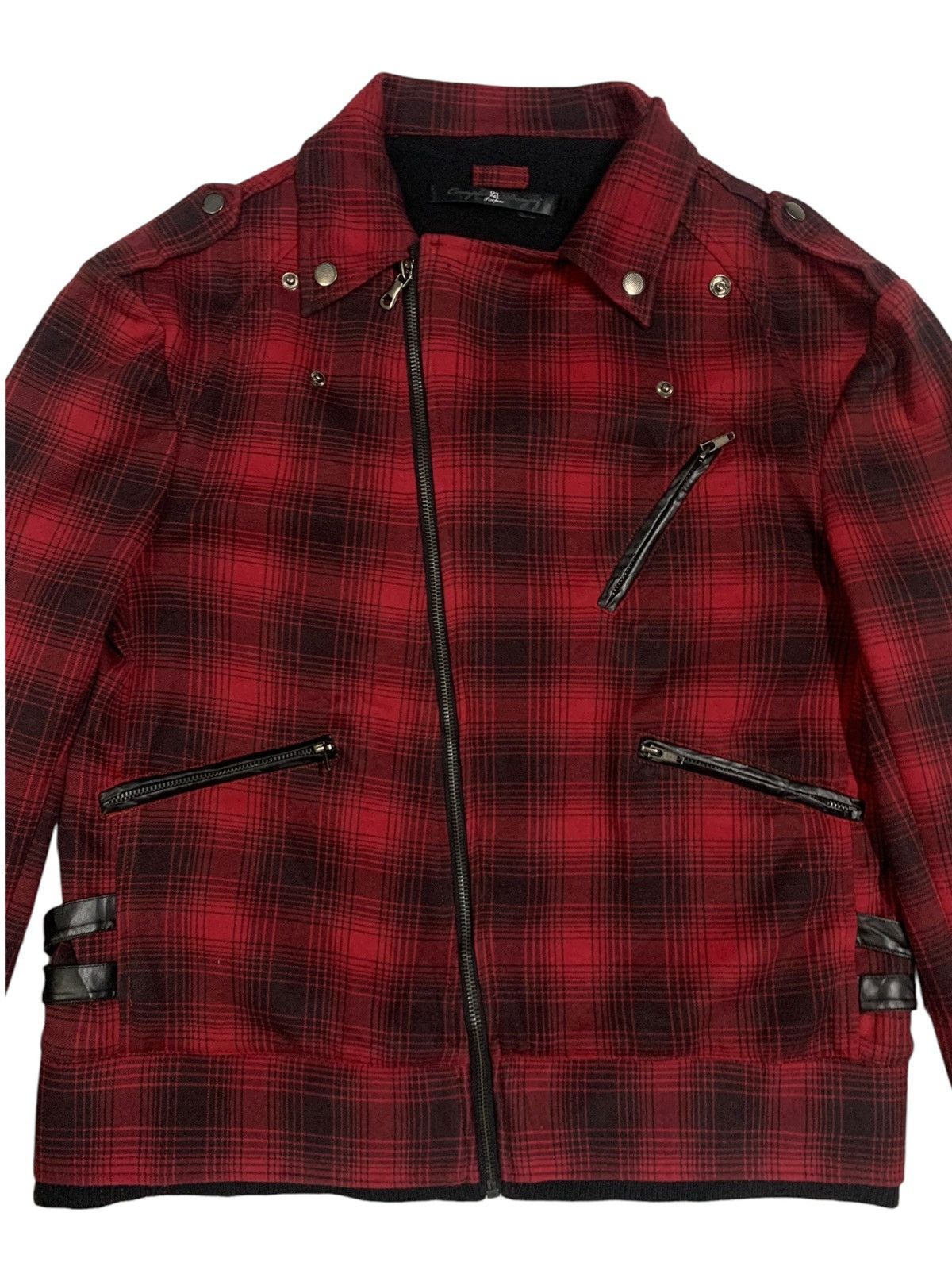 14th Addiction Vintage Japanese Brand Plaid Tartan Punk Biker Jacket Size US M / EU 48-50 / 2 - 4 Thumbnail