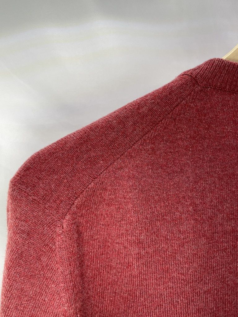 Brunello Cucinelli BRUNELLO CUCINELLI Red V Neck 100% Cashmere Sweater Size US M / EU 48-50 / 2 - 9 Thumbnail