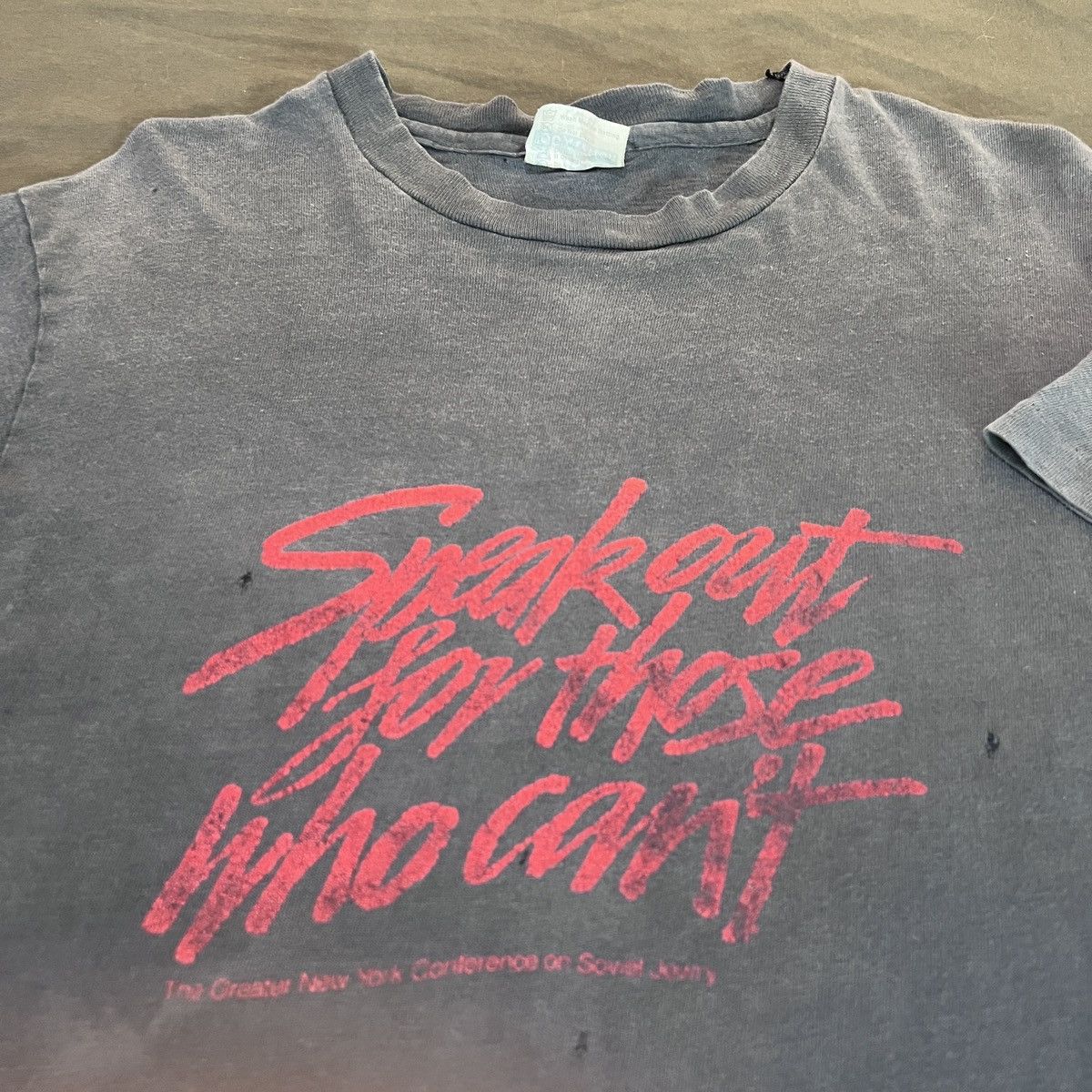 Vintage Rare Vtg Speak out for those who can't Soviet Jewry Faded Size US L / EU 52-54 / 3 - 1 Thumbnail