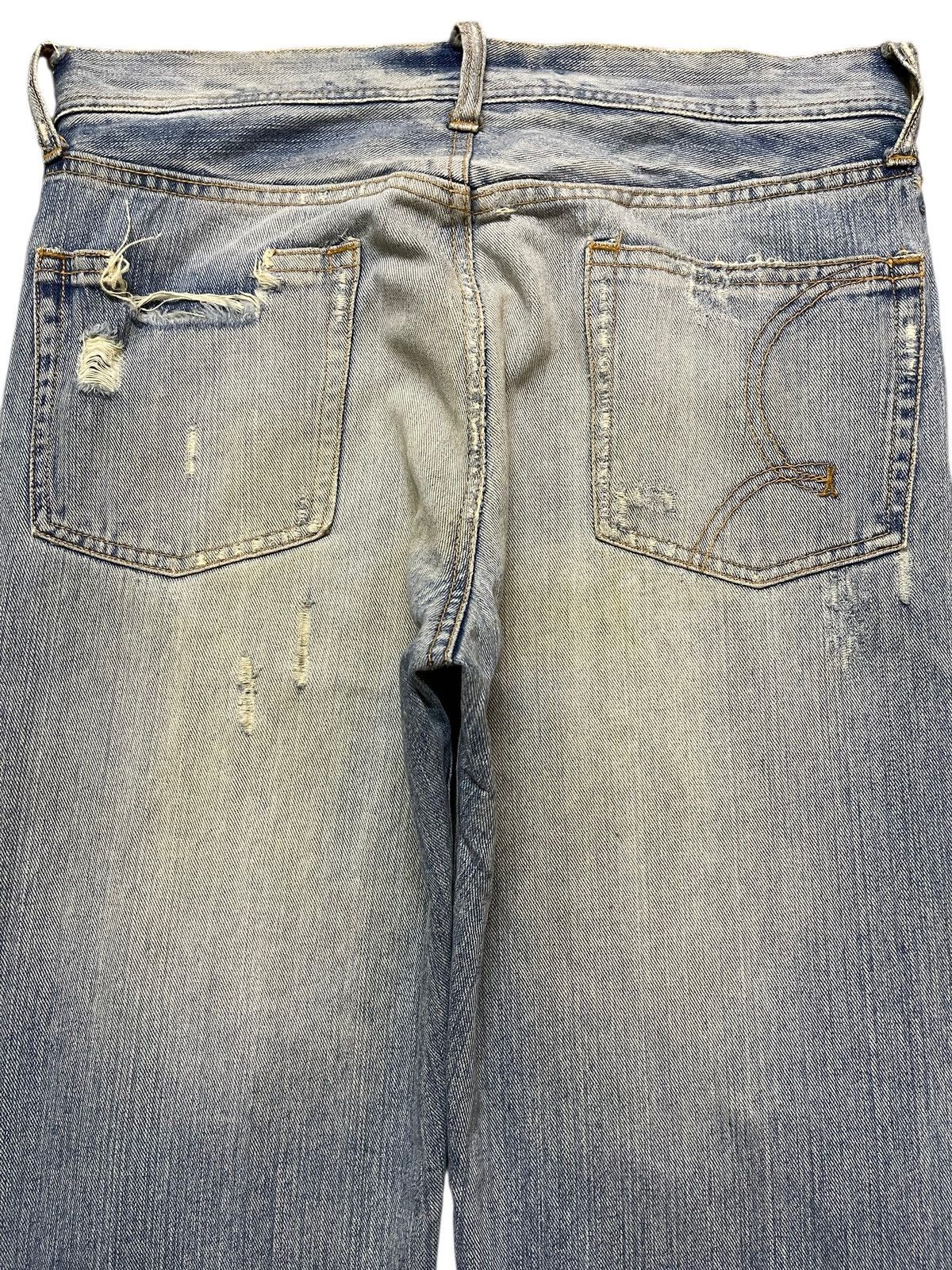 KMRii Vintage Japanese Brand Studded Faded Mud Wash Distress Loose Size US 32 / EU 48 - 5 Thumbnail