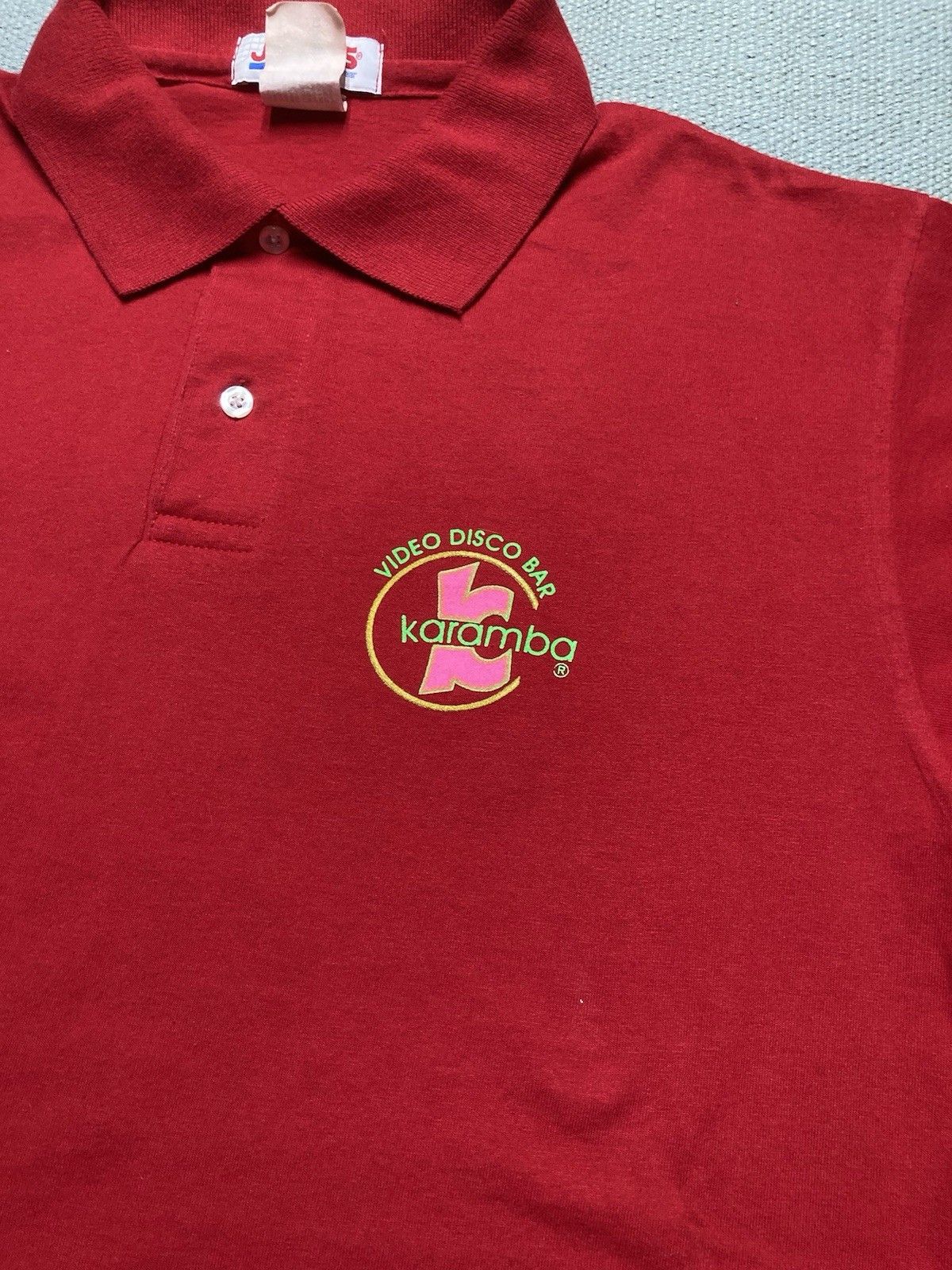 Jerzees × Vintage Vtg polo shirt Karamba video disco bar gay pride LGBTQ large Size US L / EU 52-54 / 3 - 2 Thumbnail