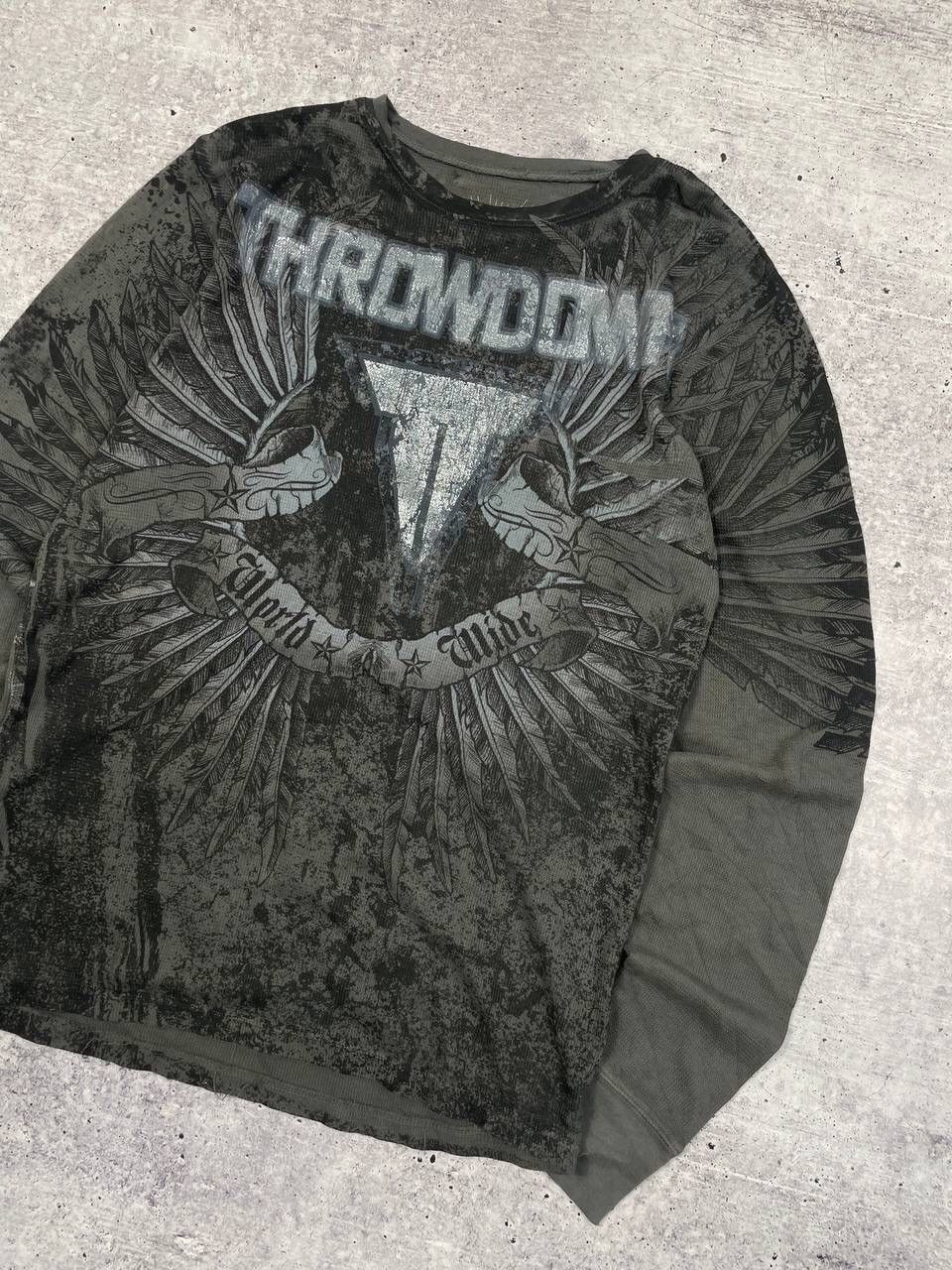 Affliction Vintage Throwdown By Affliction AOP Skull Long Sleeve Y2K Size US M / EU 48-50 / 2 - 3 Thumbnail