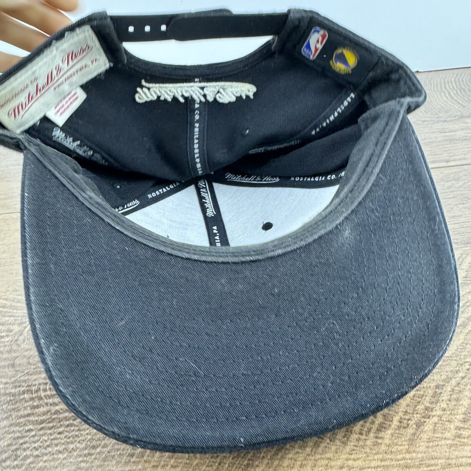 Mitchell & Ness Golden State Warriors Hat Snapback Black Hat Adjustable Mitc Size ONE SIZE - 11 Thumbnail