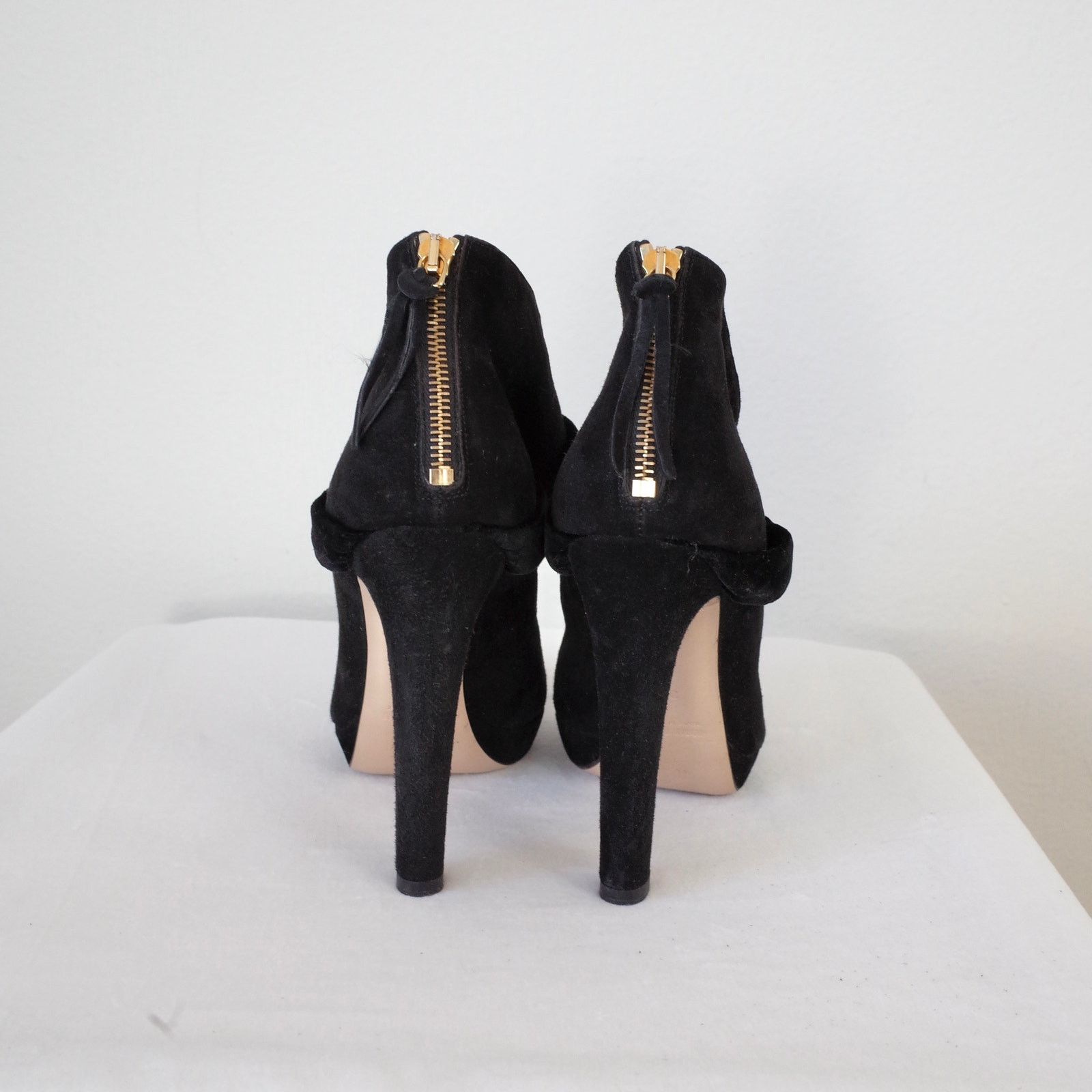 Miu Miu Miu Miu Black Suede Sandals Heels with Velvet Bow 38 Size US 7 / IT 37 - 4 Thumbnail