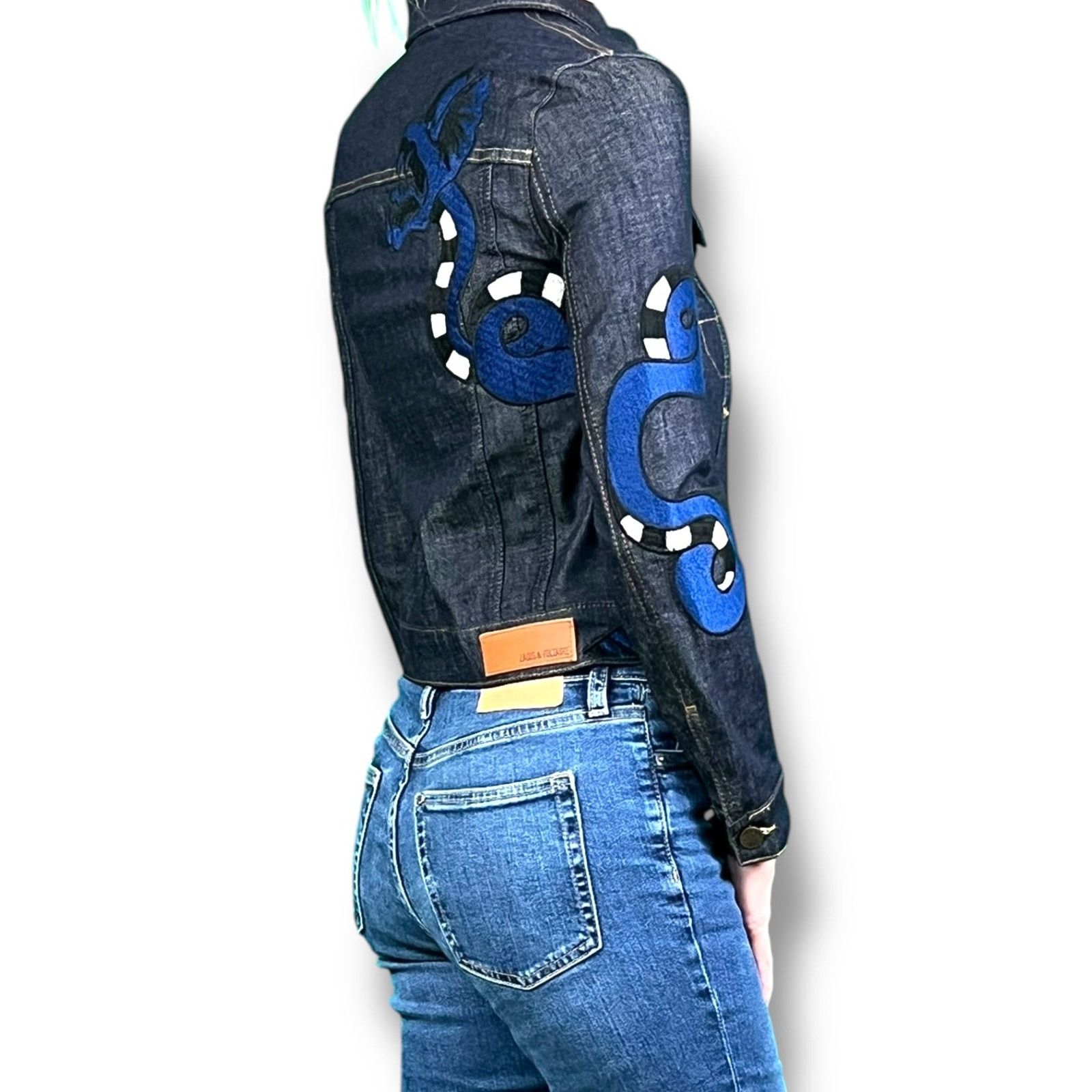 Zadig & Voltaire Zadig & Voltaire Women's XS Heart Snake Patch Denim Jacket Size XS / US 0-2 / IT 36-38 - 5 Thumbnail