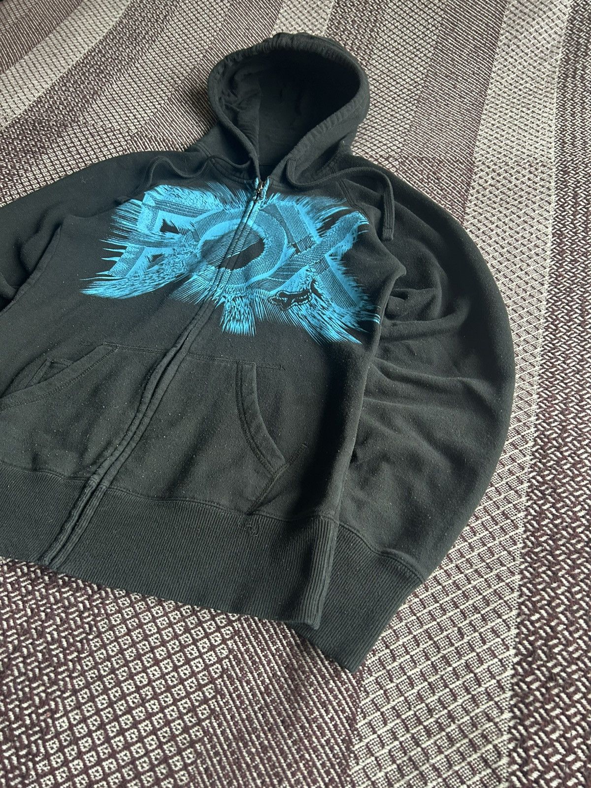 Fox Racing × Vintage FOX Big Logo Y2K Zip Up Hoodie Streetwear Size S Size S / US 4 / IT 40 - 5 Thumbnail
