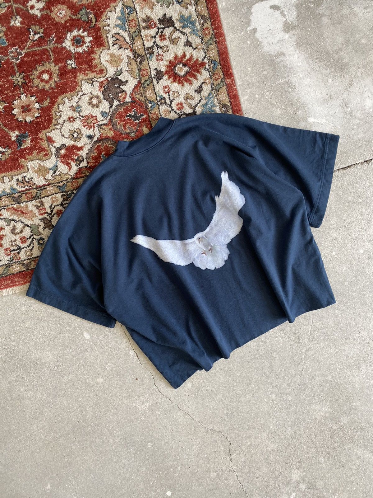 image of Yeezy Gap Dove No Seam Tee in Dark Blue, Men's (Size Small)