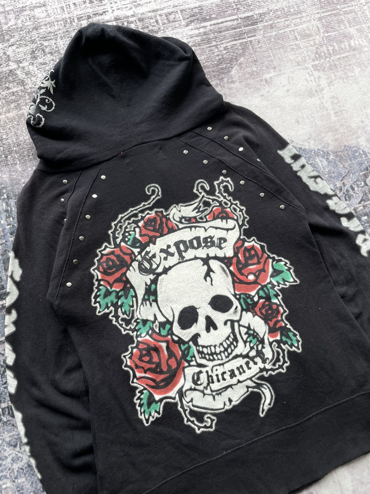 Dig Deep Y2K Dig Deep Punk Studed Skulls Hoodie Size US M / EU 48-50 / 2 - 4 Thumbnail