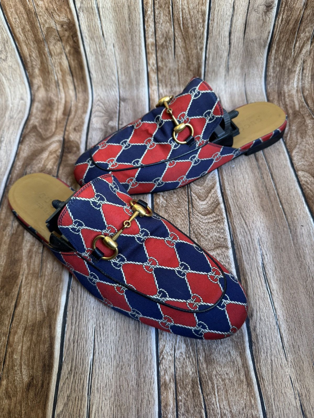 Gucci Rhombus Royal princetown mules Size US 8.5 / EU 41-42 - 4 Thumbnail