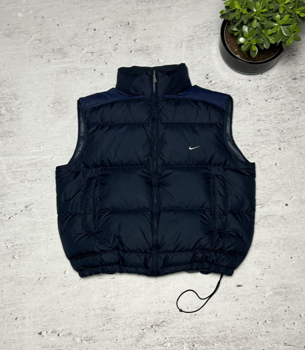 00s Nike Vintage Down Oversize Hooded Vest Drill Y2K