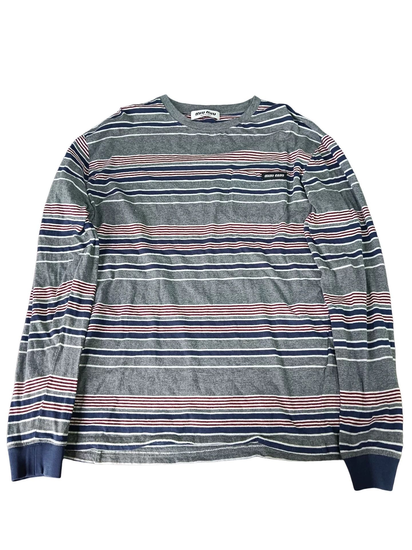 Miu Miu Miu Miu Striped Long Sleeve T-Shirt XS Size XS / US 0-2 / IT 36-38 - 1 Thumbnail