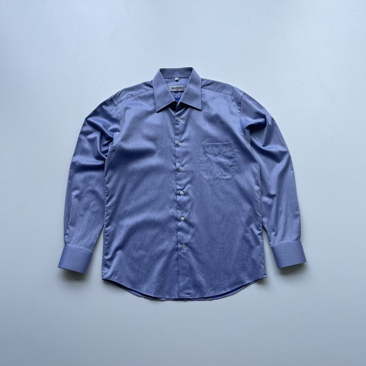 Balmain Balmain Paris Pocket Cotton Button Ups Classic Shirt Blue Size US M / EU 48-50 / 2 - 1 Thumbnail