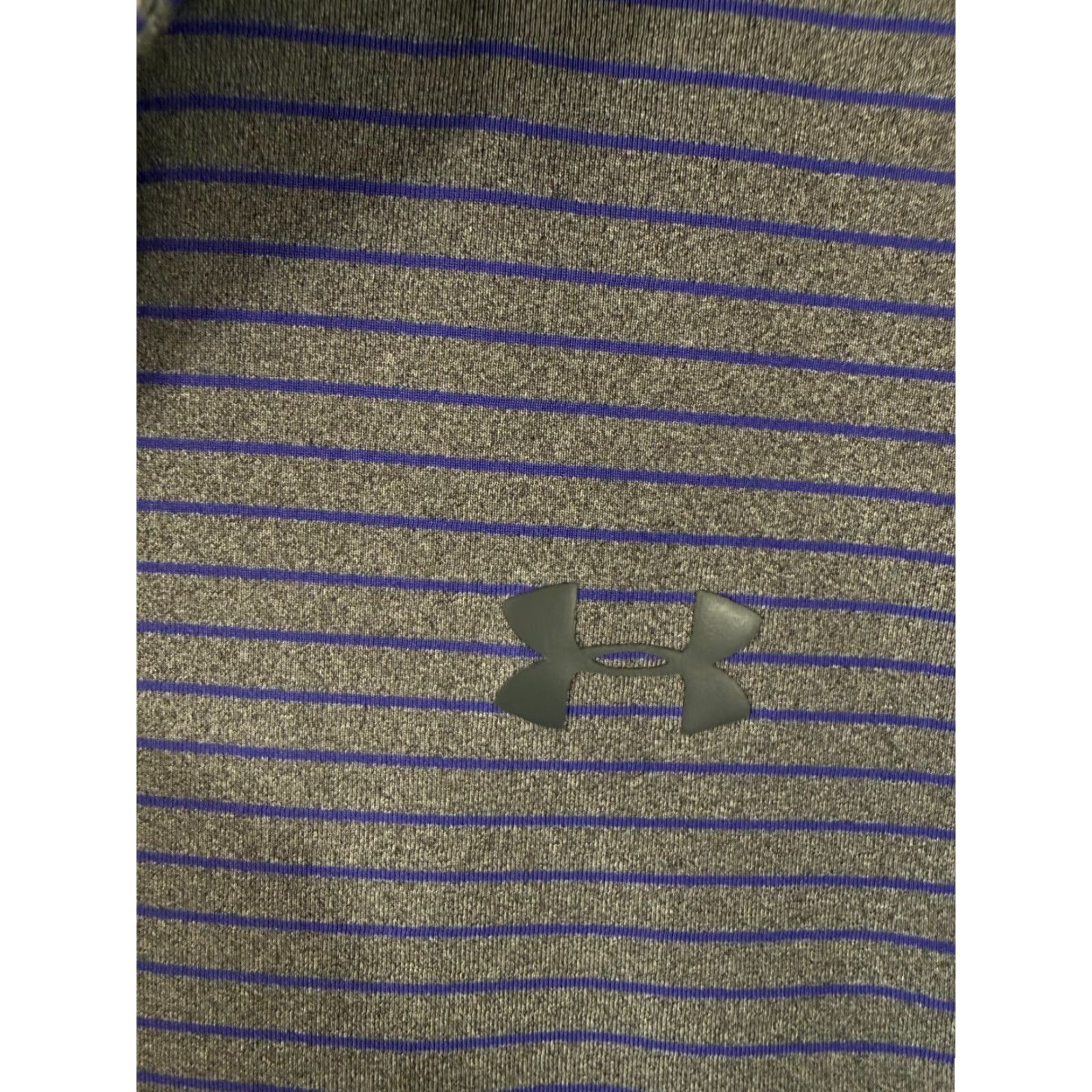 Under Armour Under Armour Polo Shirt Mens L Gray Striped Short Sleeve HeatGear Loose Fit Golf Activewear Mens Size US L / EU 52-54 / 3 - 5 Thumbnail
