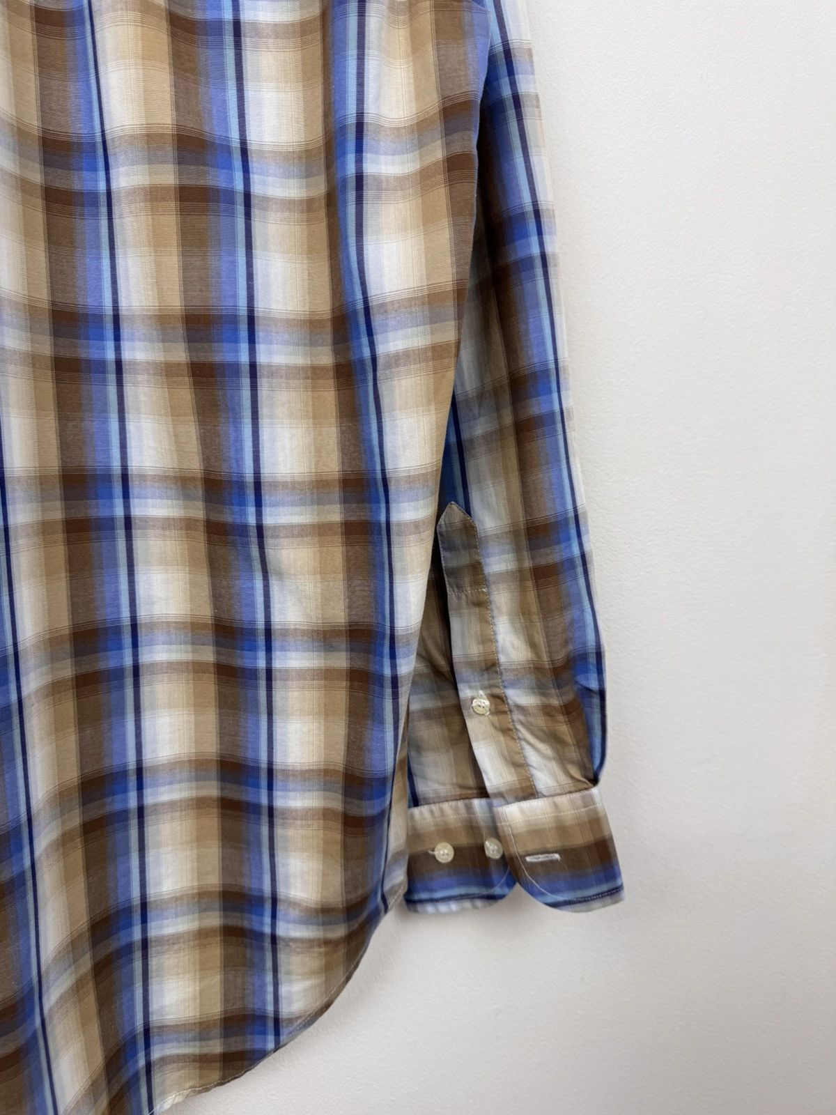 Lacoste Lacoste Men Classic Plaid Cotton Button Up Brown Blue Size S Size US S / EU 44-46 / 1 - 10 Thumbnail