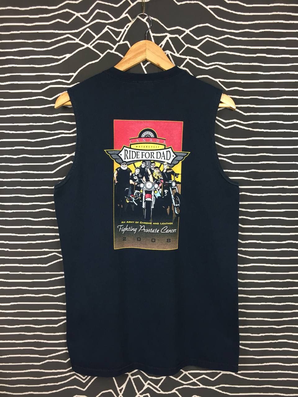 Vintage Vtg Canada West Coast Motorcycle Ride For Dad Sleeveless Tee Size US M / EU 48-50 / 2 - 2 Thumbnail