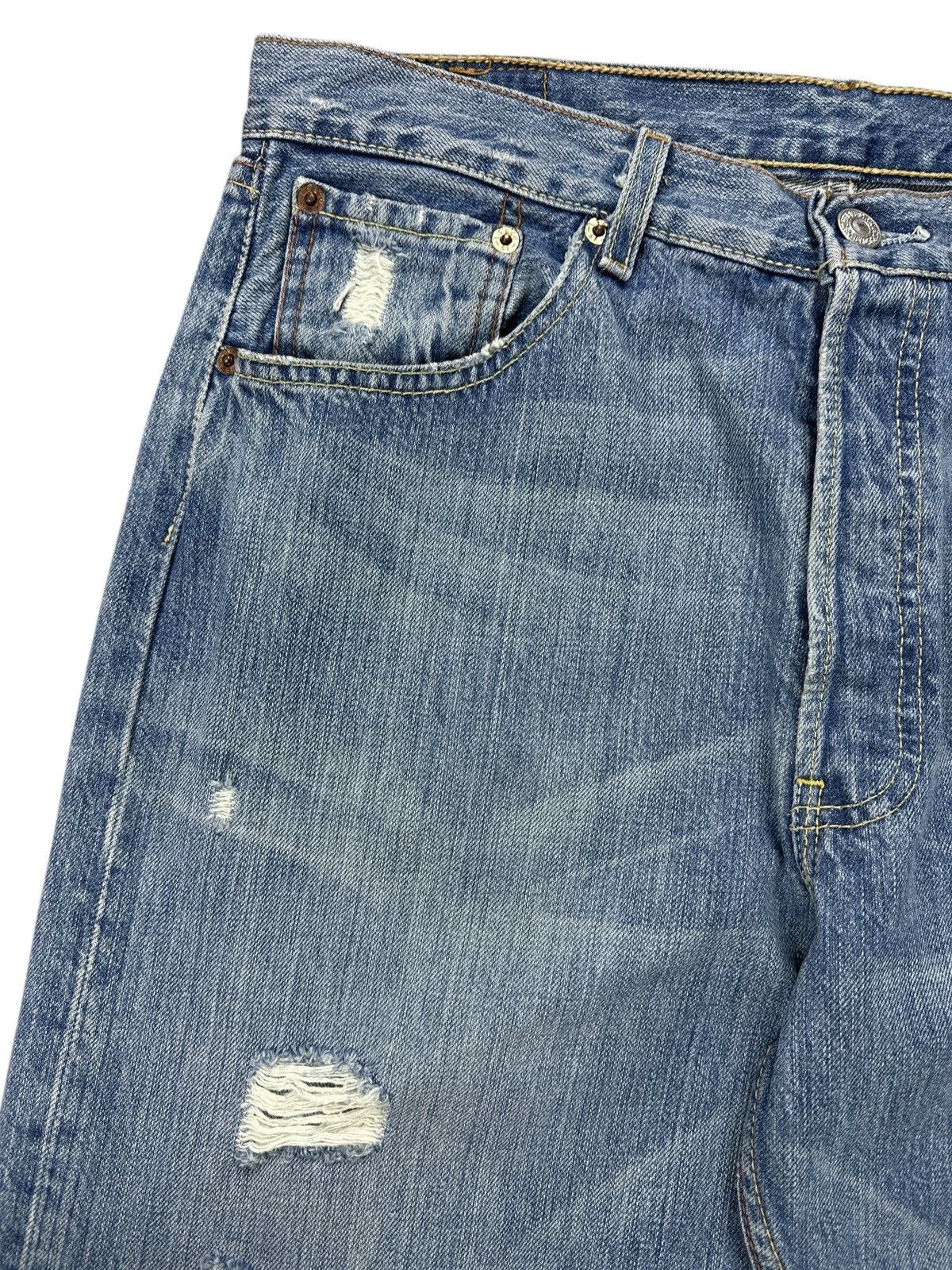 Levi's Vintage 00’s Levis Jeans Ripped Distressed Denim W33 L36 Size US 33 - 9 Thumbnail
