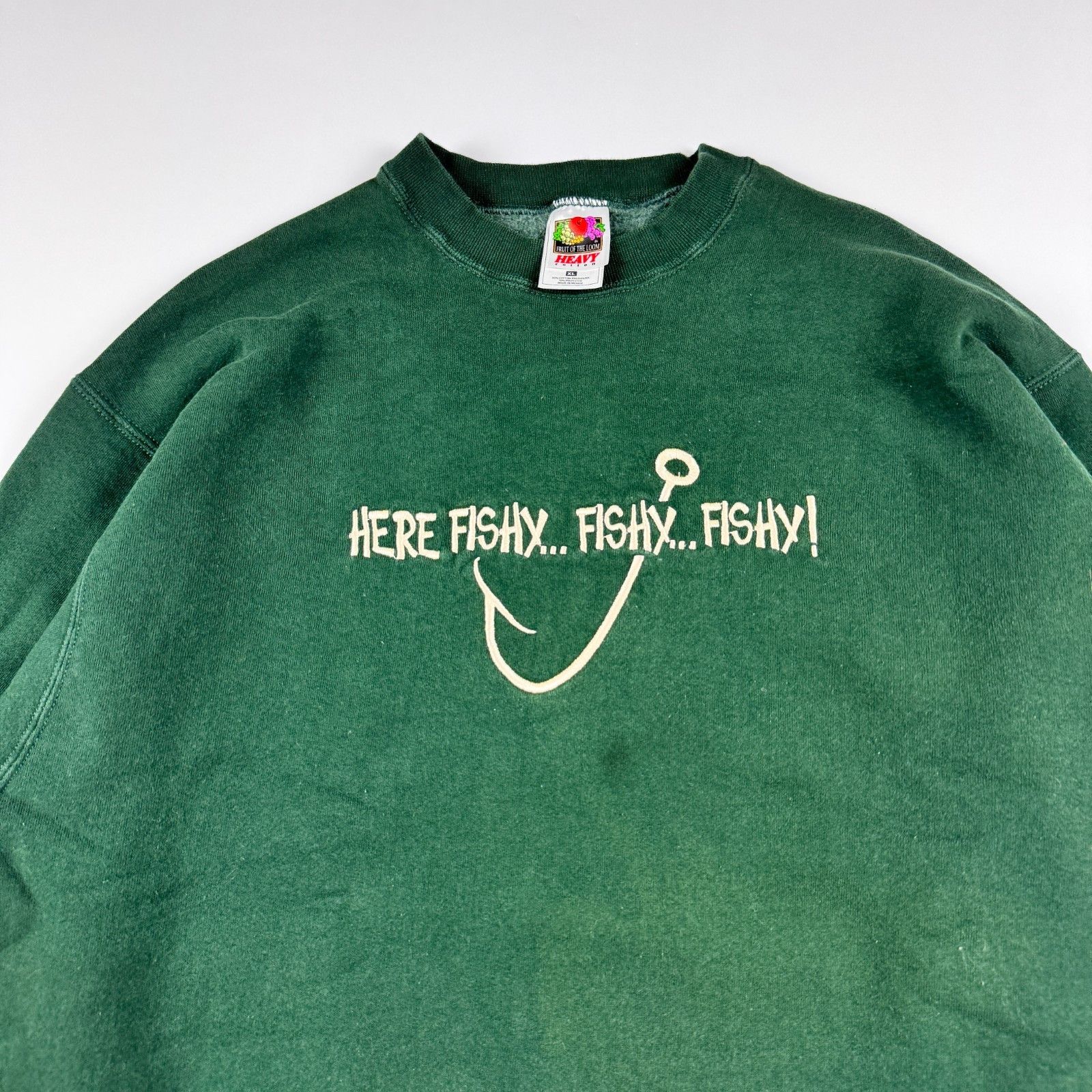 Fruit Of The Loom Vtg Fruit of the Loom Fishing XL Green Embroidered 90s Size US XL / EU 56 / 4 - 7 Thumbnail