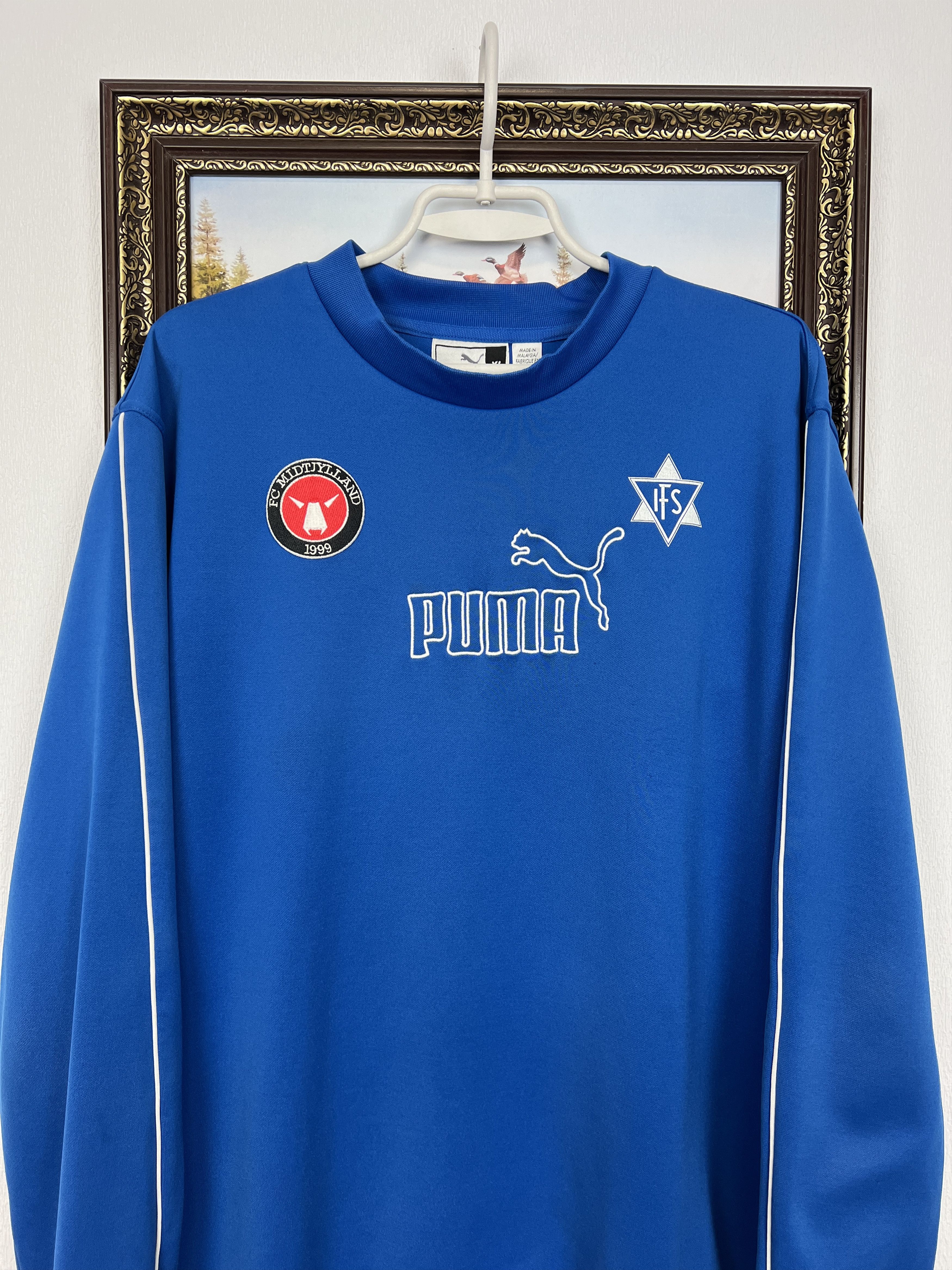 Puma Vintage Puma Midtjylland Football Sweatshirt Blue Soccer Size US XL / EU 56 / 4 - 2 Thumbnail