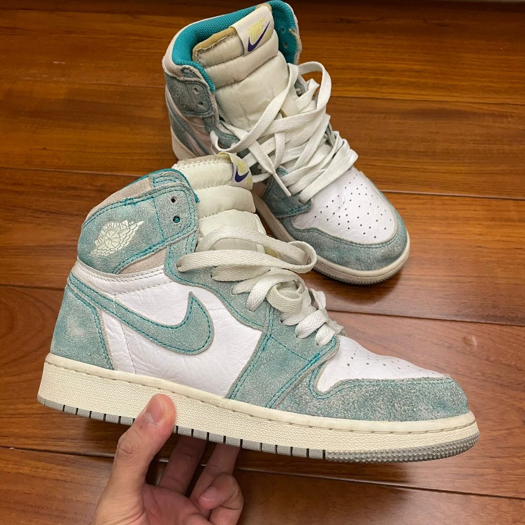 Jordan Brand Tiffany Blue Air Jordan 1 High Tops Size US 6.5 / IT 36.5 - 1 Thumbnail