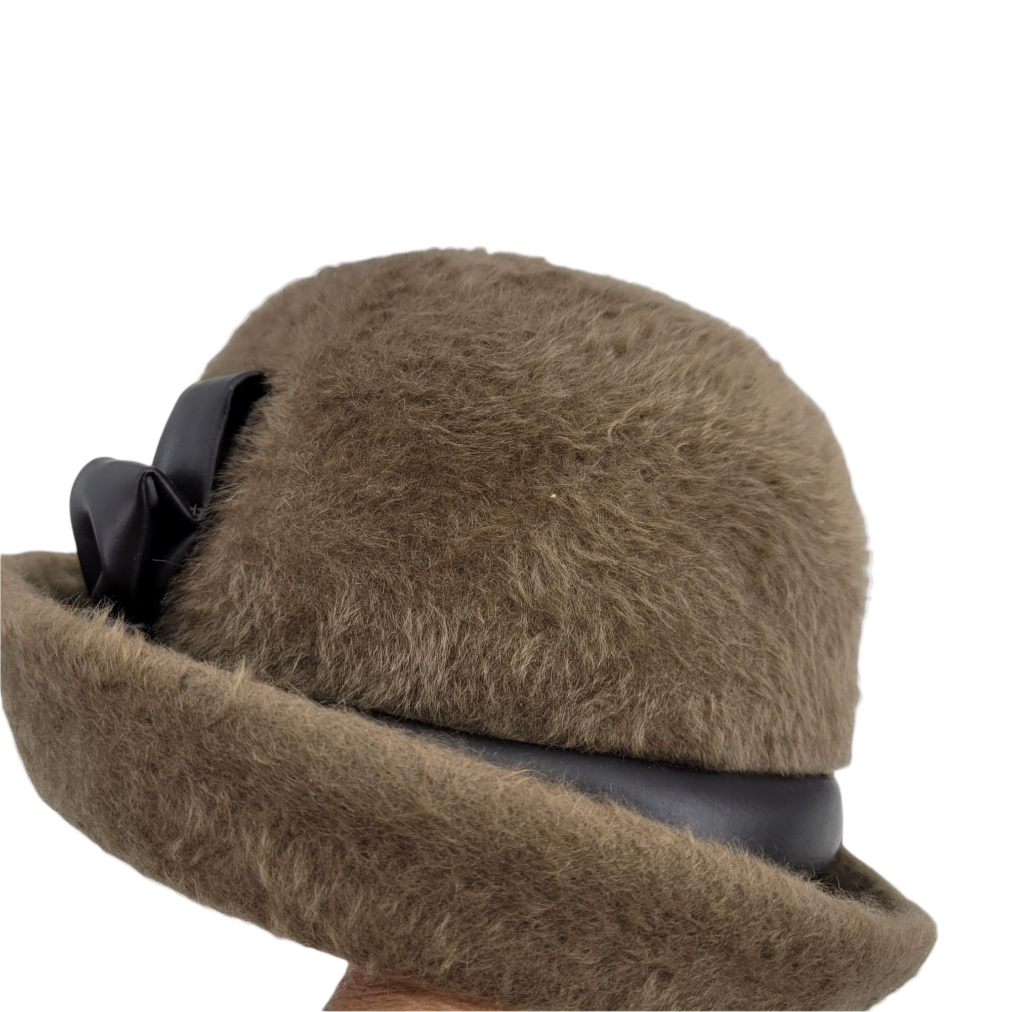 Vintage 60's Mr. John Sophisticate Mystere Brown Fuzzy Cloche Hat Fa Size ONE SIZE - 5 Thumbnail