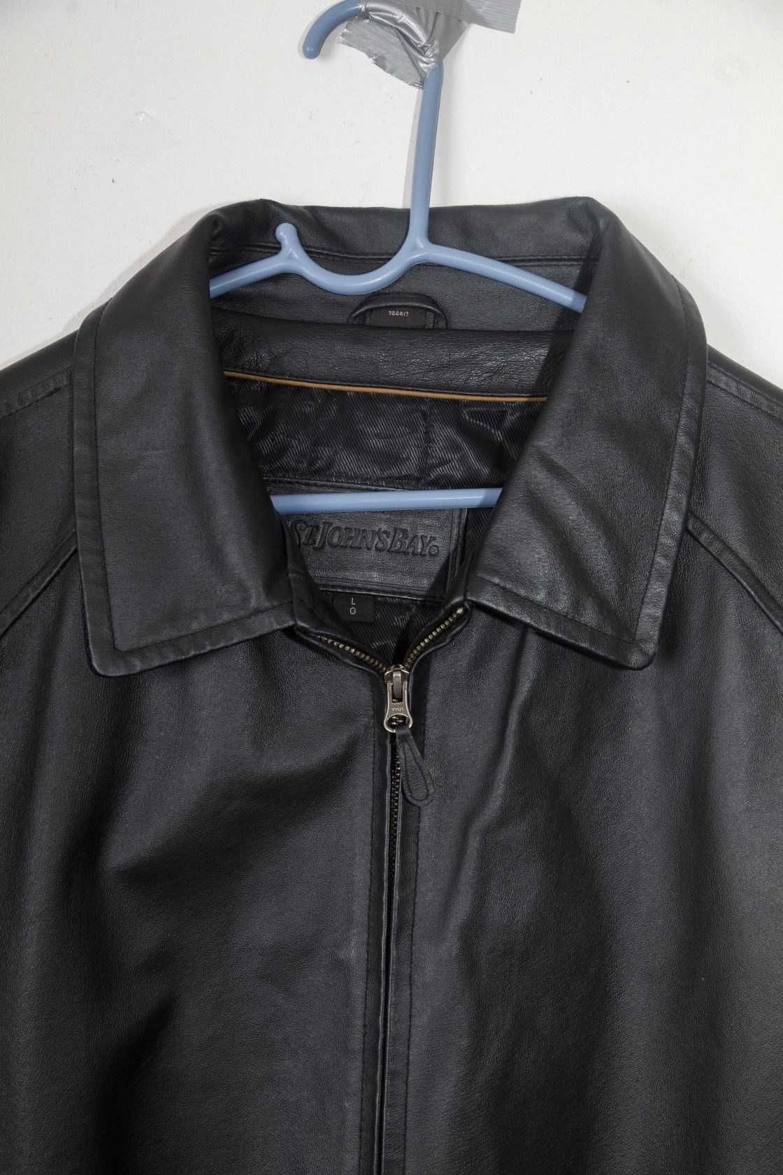 St. Johns Bay Vintage Zip up leather jacket with shirt