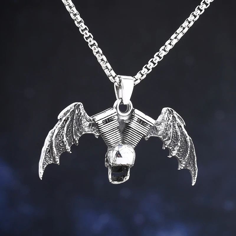 Japanese Brand × Jewelry Rock Skull Biker Pendant Necklace Size ONE SIZE - 2 Thumbnail