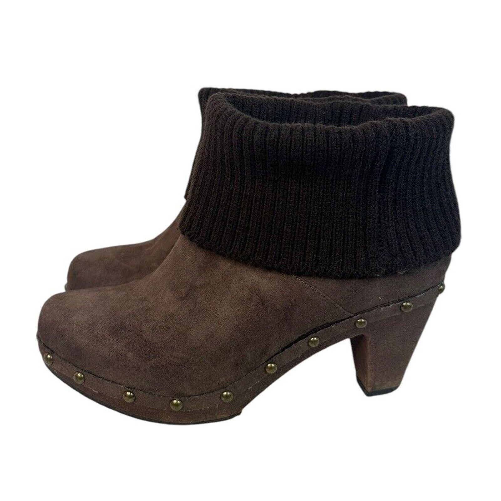 Other Kathy Van Zeeland Brown Sweater Cuff Platform Ankle Boot 7.5 Size US 7.5 / IT 37.5 - 6 Thumbnail