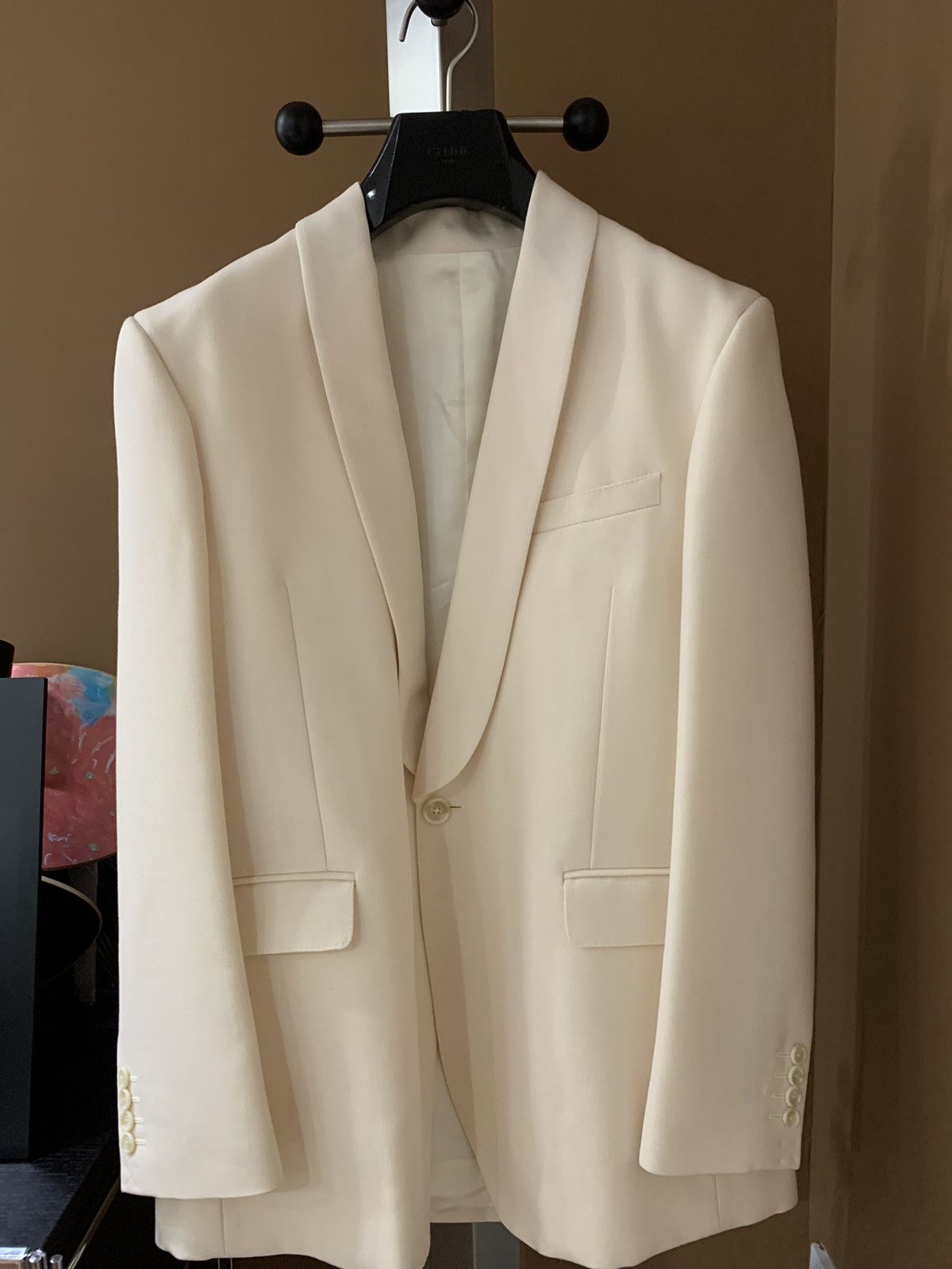 Celine Celine 2023SS Ivory Mohair Shawl blazer Size US M / EU 48-50 / 2 - 1 Thumbnail